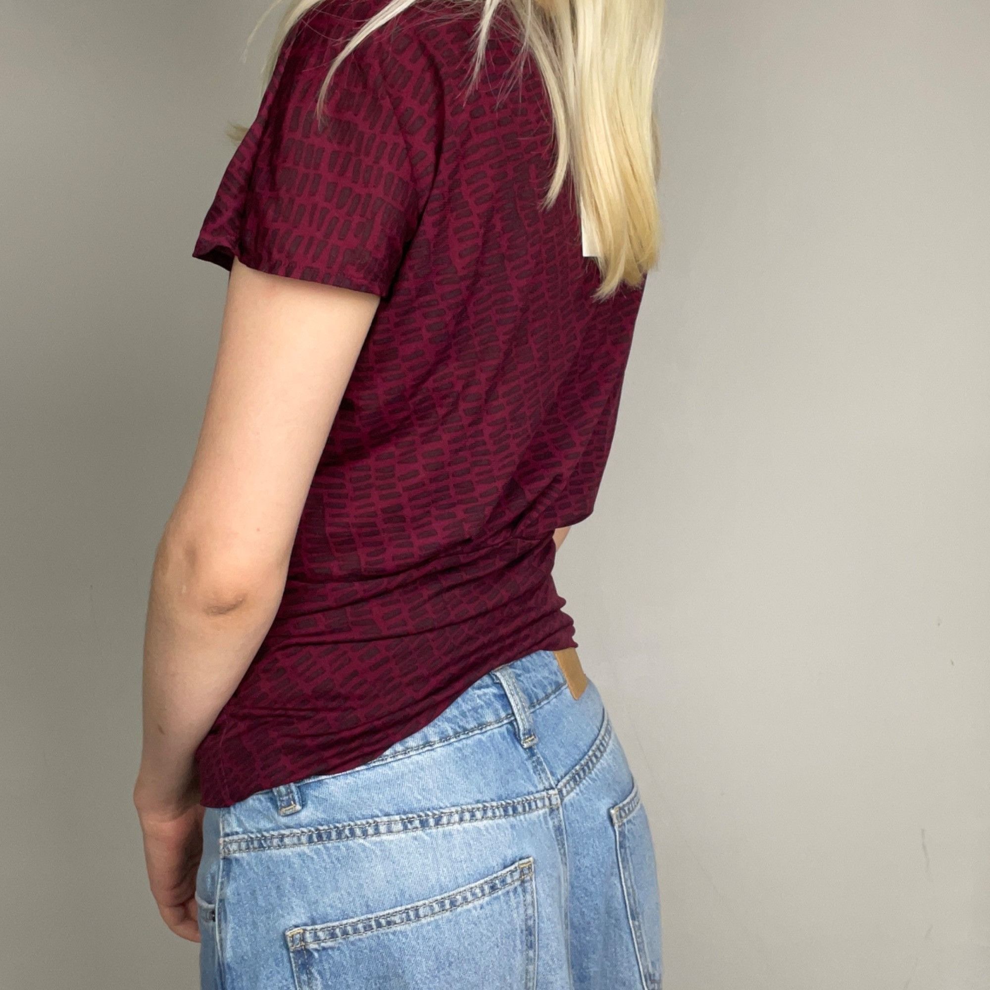 Other S - Y2K Mexx Burgundy Patterned Top Size S / US 4 / IT 40 - 3 Thumbnail