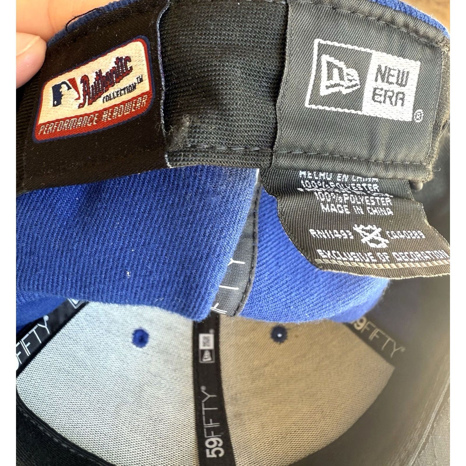 New Era Men’s New Era Toronto Blue Jays Blue 59fifty Fitted Hat MLB Cap 7 5/8 Blue Baseball Cap Mens Size ONE SIZE - 5 Thumbnail