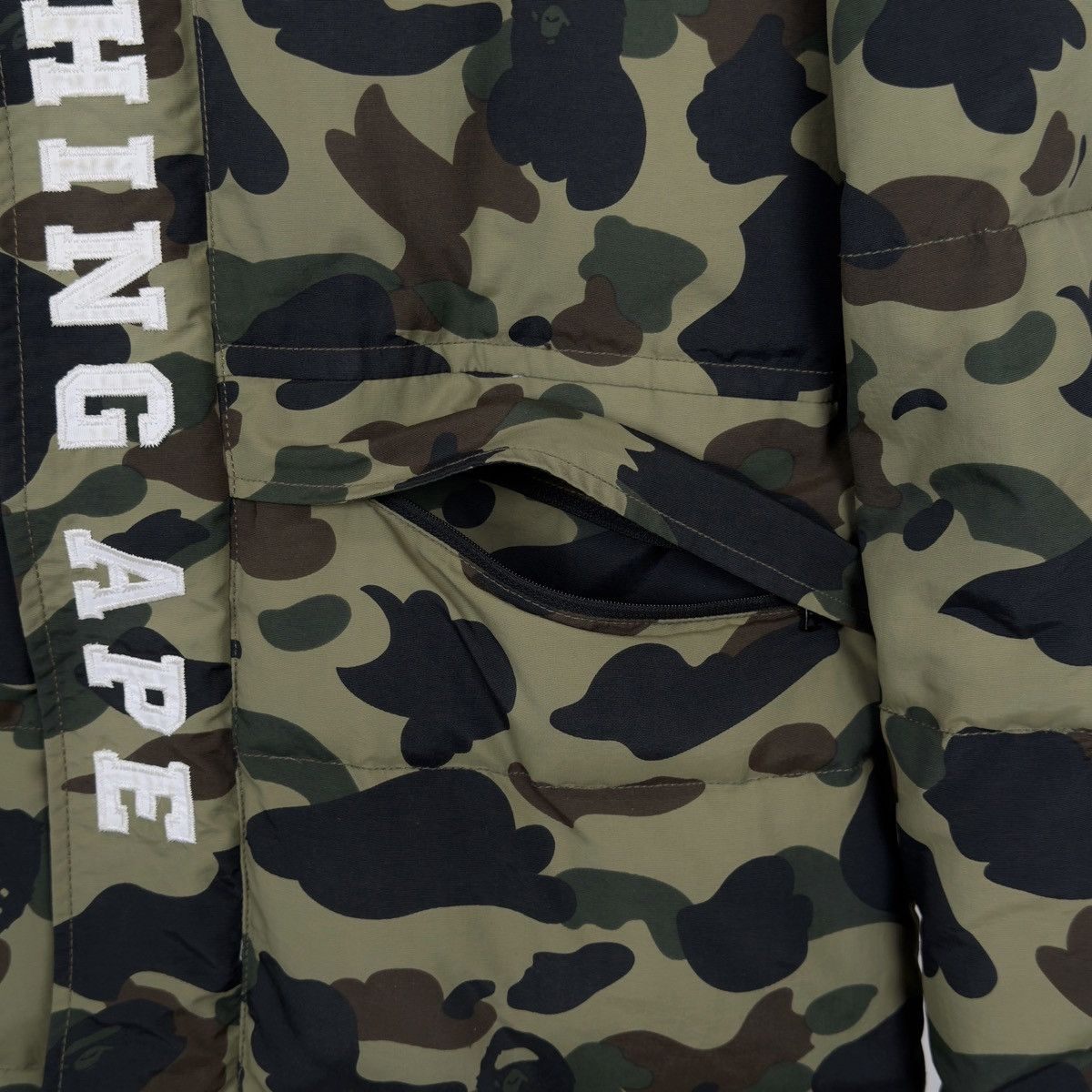 Bape Bape 1st Camo Long Down Snowboard Jacket Green 2018 Size US L / EU 52-54 / 3 - 7 Thumbnail