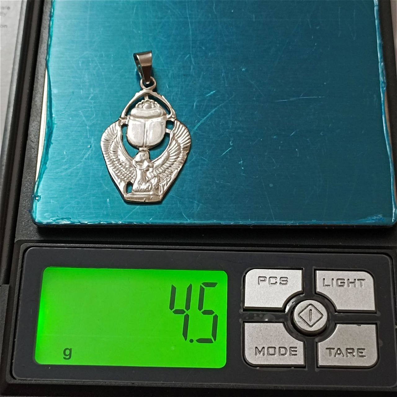 Sterling Silver Sterling silver 925 pendant with Egyptian scarab beetle Size ONE SIZE - 5 Thumbnail