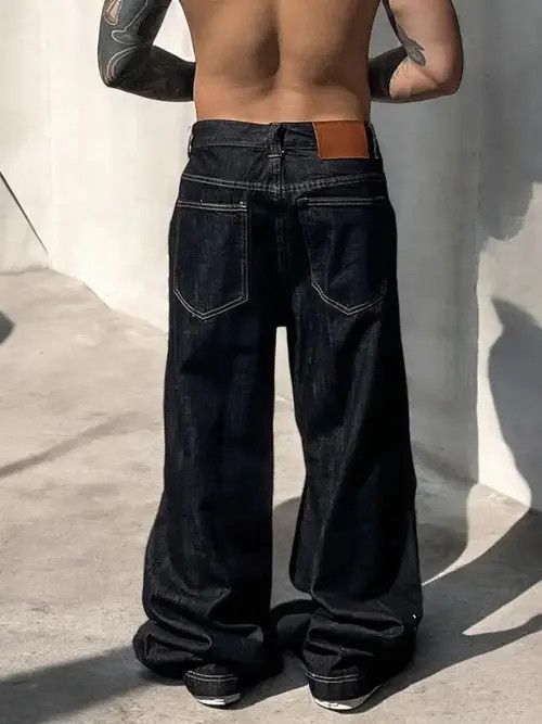 Jean Miyazaki x Maya Black Wide Leg Denim Jeans, Oversized Jeans Size US 32 / EU 48 - 4 Thumbnail