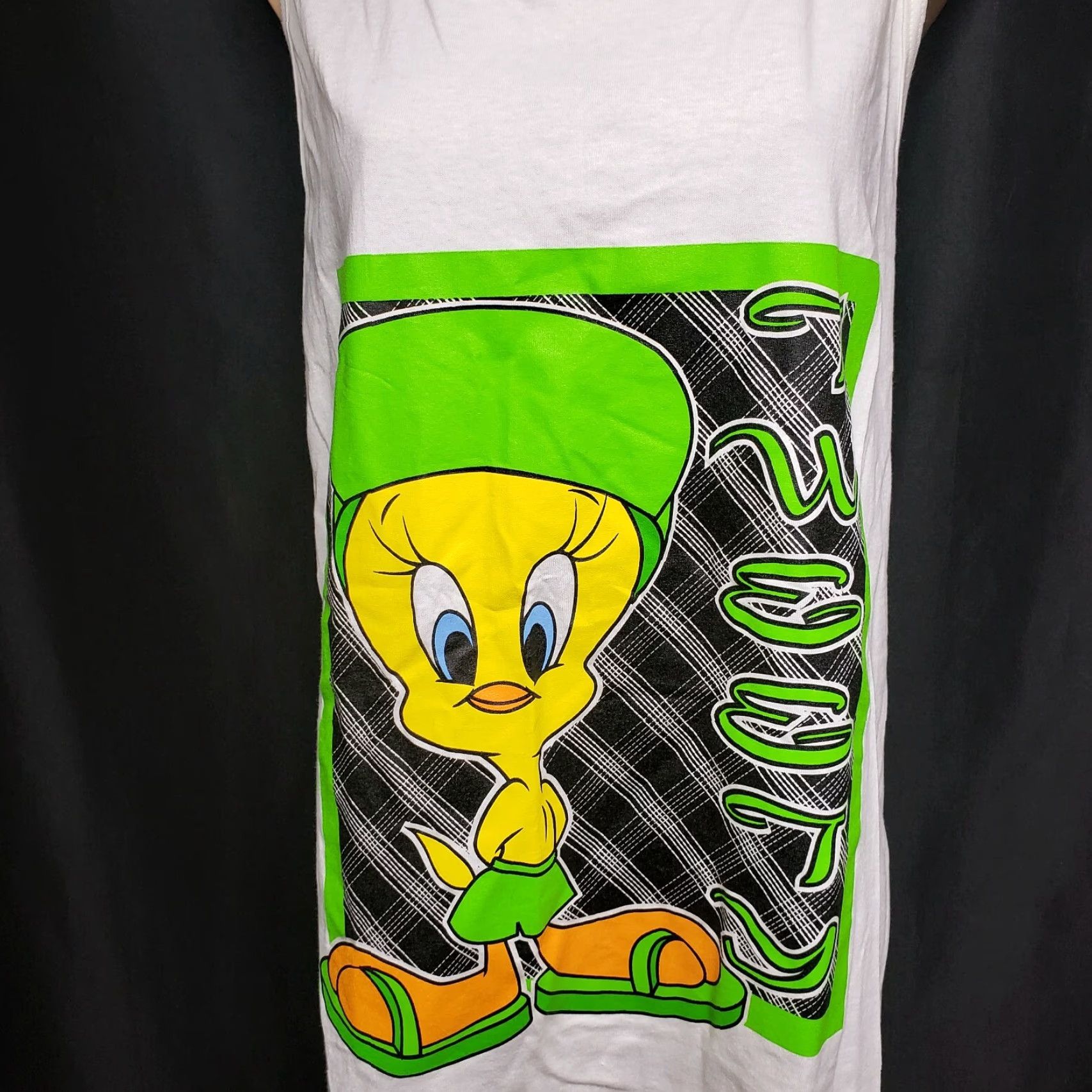 Vintage VINTAGE Tweety Bird Racerback Tank Top Looney Tunes One Size Reg Unisex Adult White 1990s Graphic Tee Shirt Size ONE SIZE - 4 Thumbnail