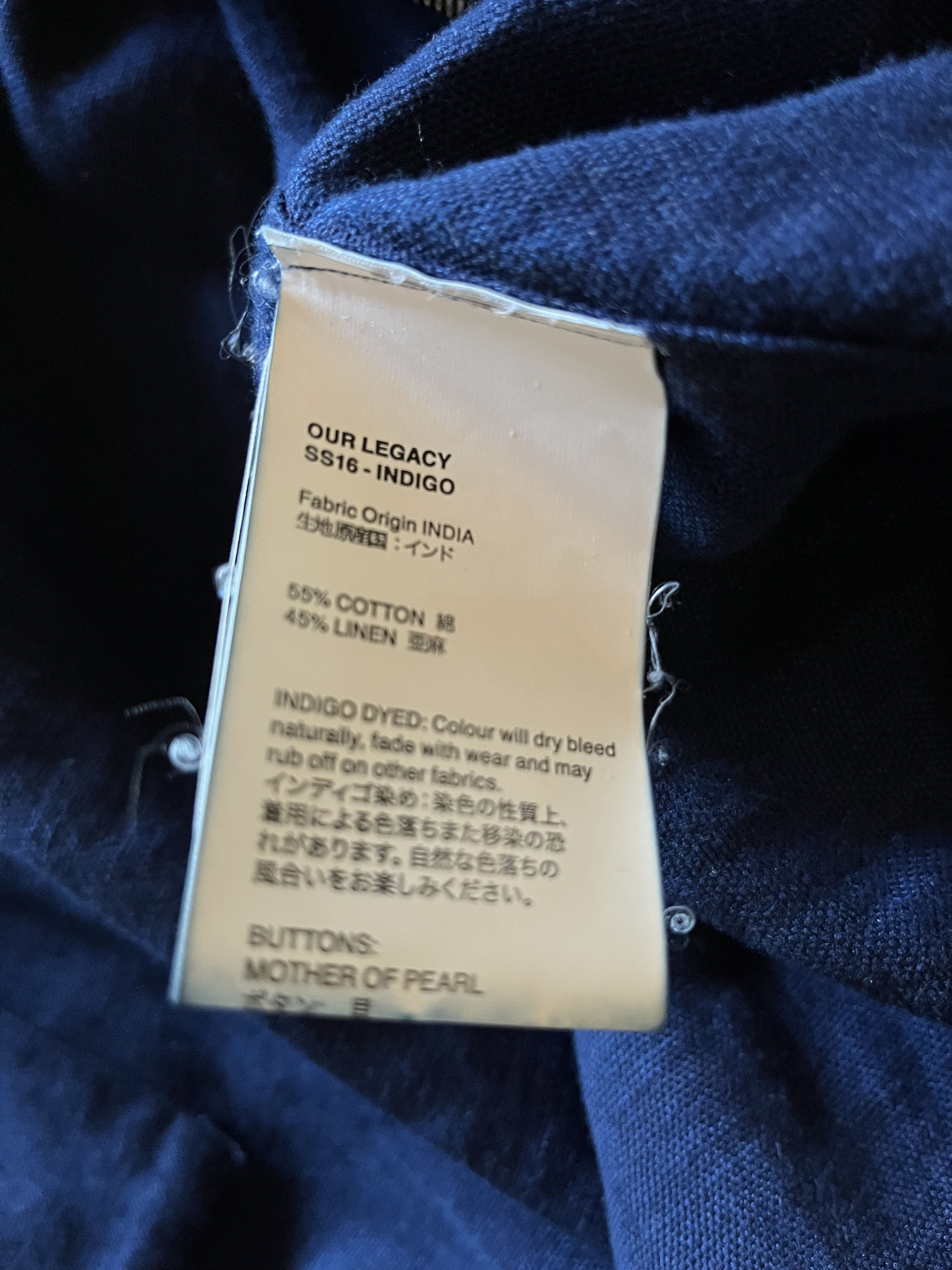 Our Legacy Indigo Linen Full-Zip Blouson Overshirt Size US M / EU 48-50 / 2 - 5 Thumbnail