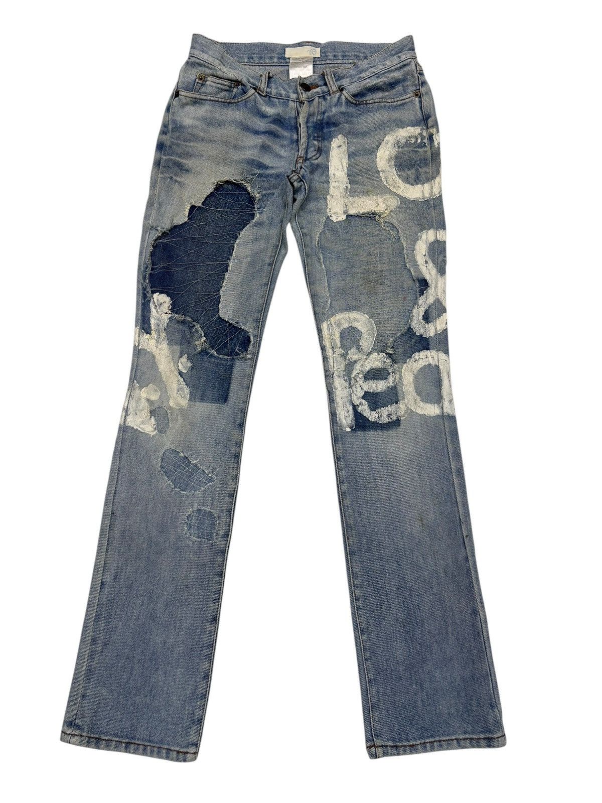 Kapital Love Peace Sashiko Boro Distressed Jeans Size 27" / US 4 / IT 40 - 1 Thumbnail