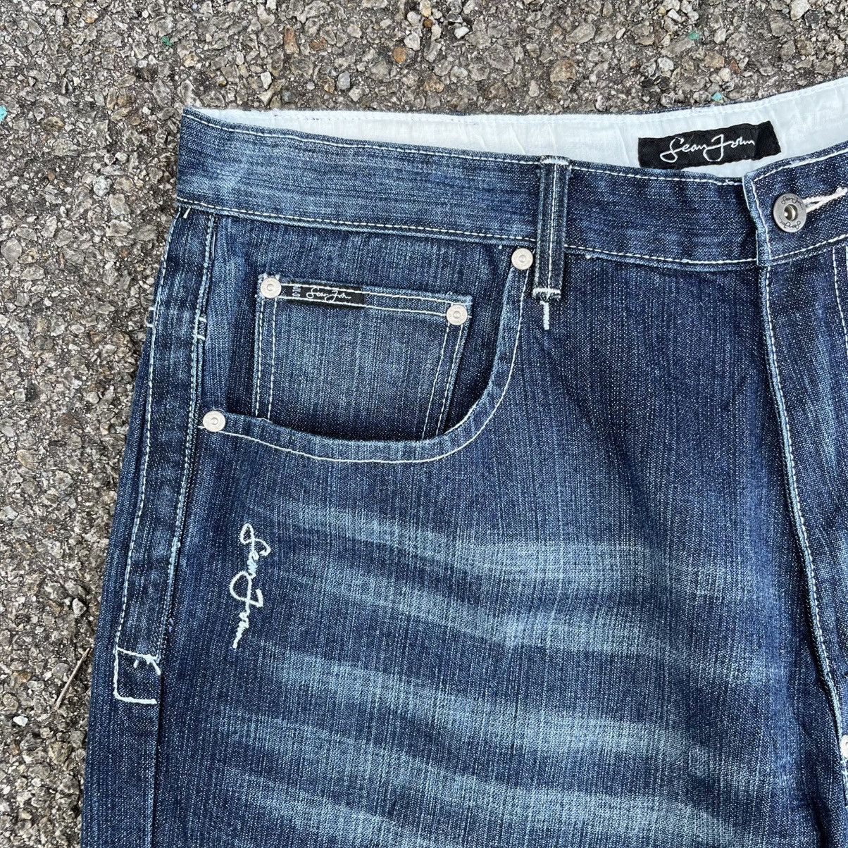 JNCO Jorts Sean John Y2K Skater Shorts Faded Washed Denim Size US 38 / EU 54 - 2 Thumbnail