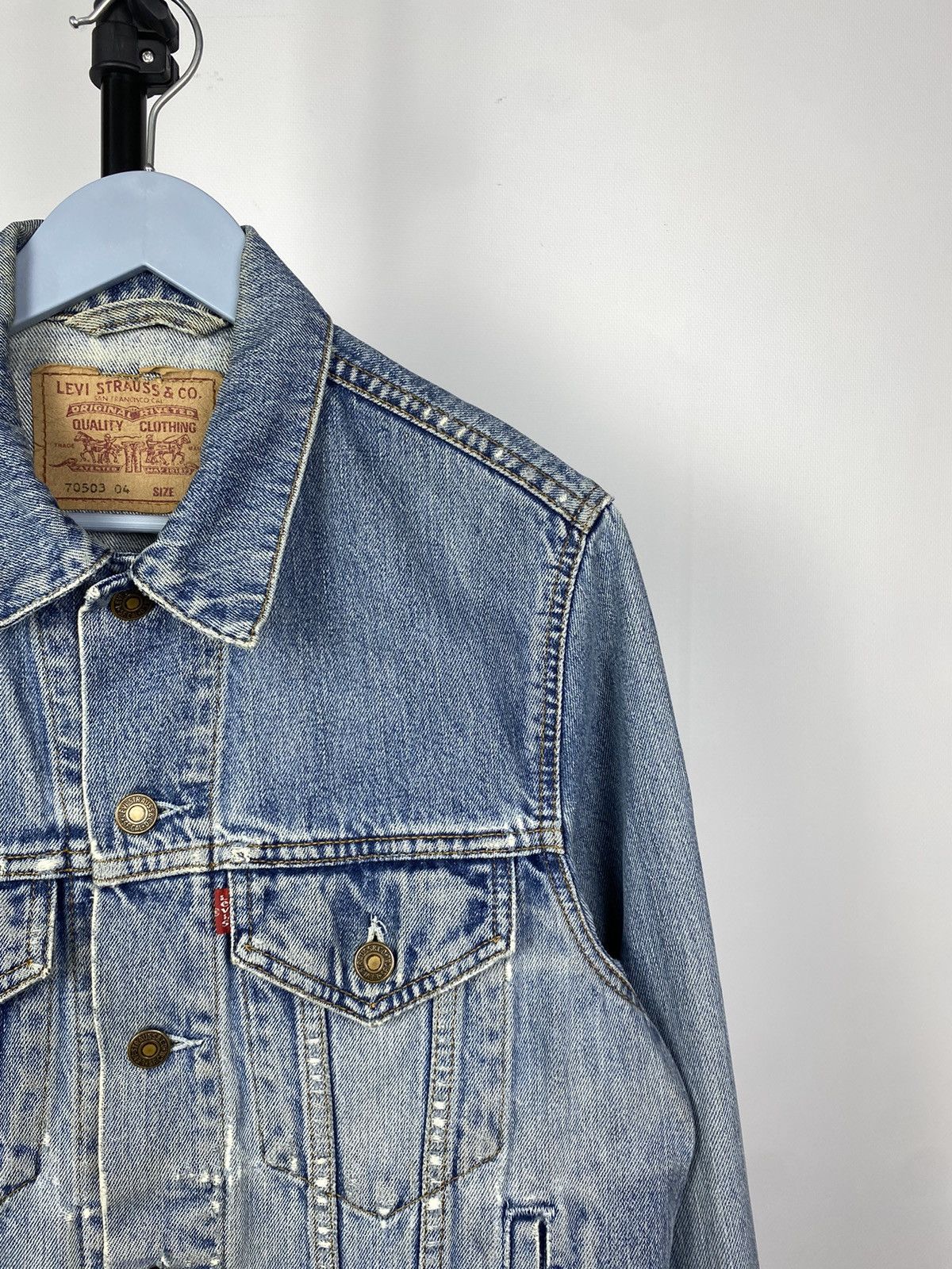 Jean × Levi's × Levi's Vintage Clothing Vintage 90's Distressed Levi's Trucker Denim Jacket Small Size US S / EU 44-46 / 1 - 4 Thumbnail