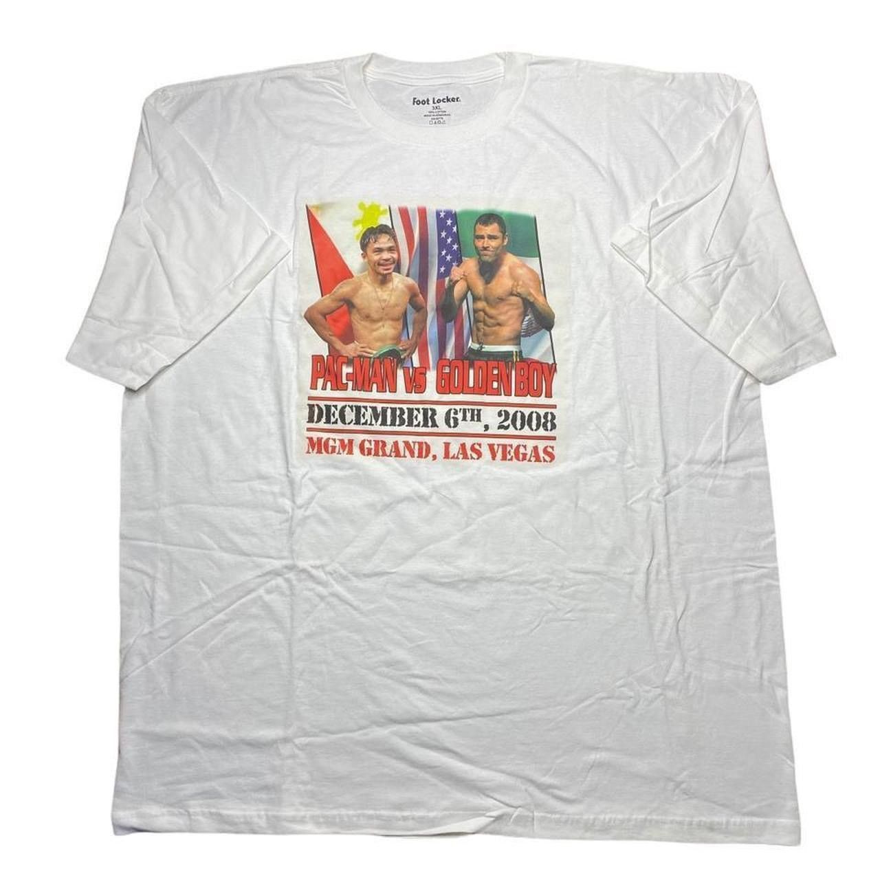 Foot Locker 2000s 2008 OSCAR DE LA HOYA vs MANNY PACQUIAO boxing shirt Size US XXL / EU 58 / 5 - 2 Thumbnail