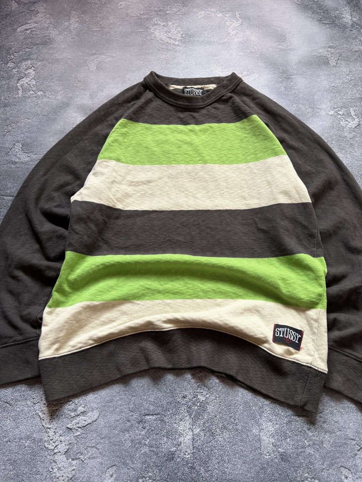 Stussy Vintage Stussy Y2K Streetwear Striped Sweatshirt Mens Size M Size US M / EU 48-50 / 2 - 2 Thumbnail