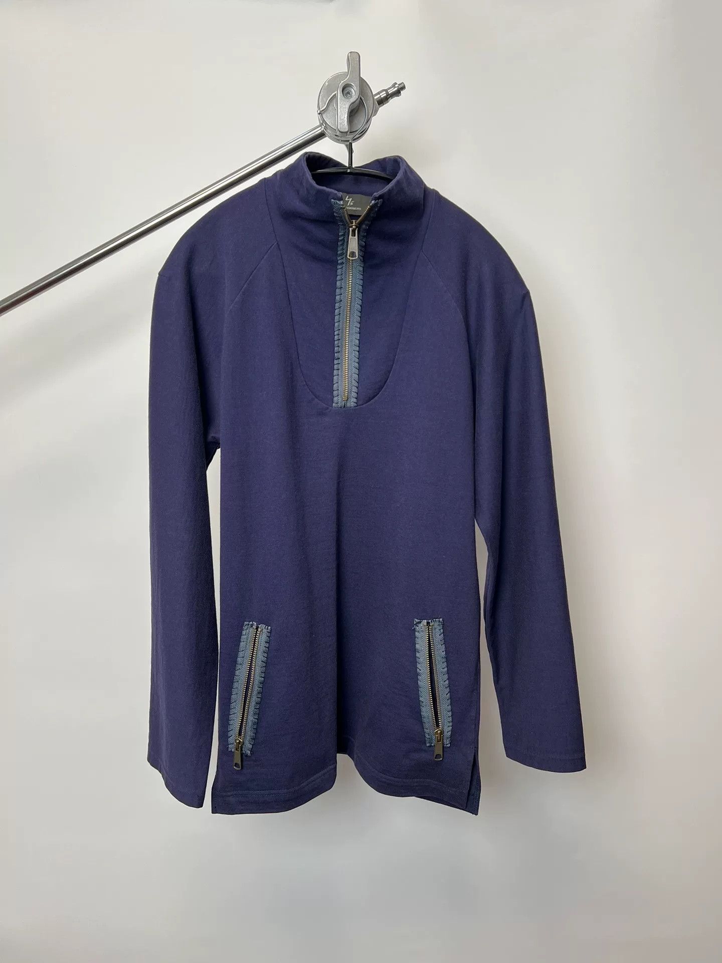 Yohji Yamamoto Yohji Yamamoto Zip Neck Long Sleeve Sweatshirt Size US L / EU 52-54 / 3 - 1 Thumbnail