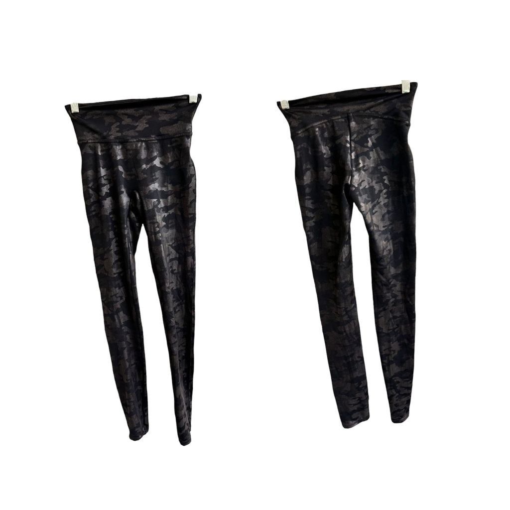 Spanx Spanx Look At Me Now Black Camo Leggings XS Extra Small Size 22" - 6 Thumbnail