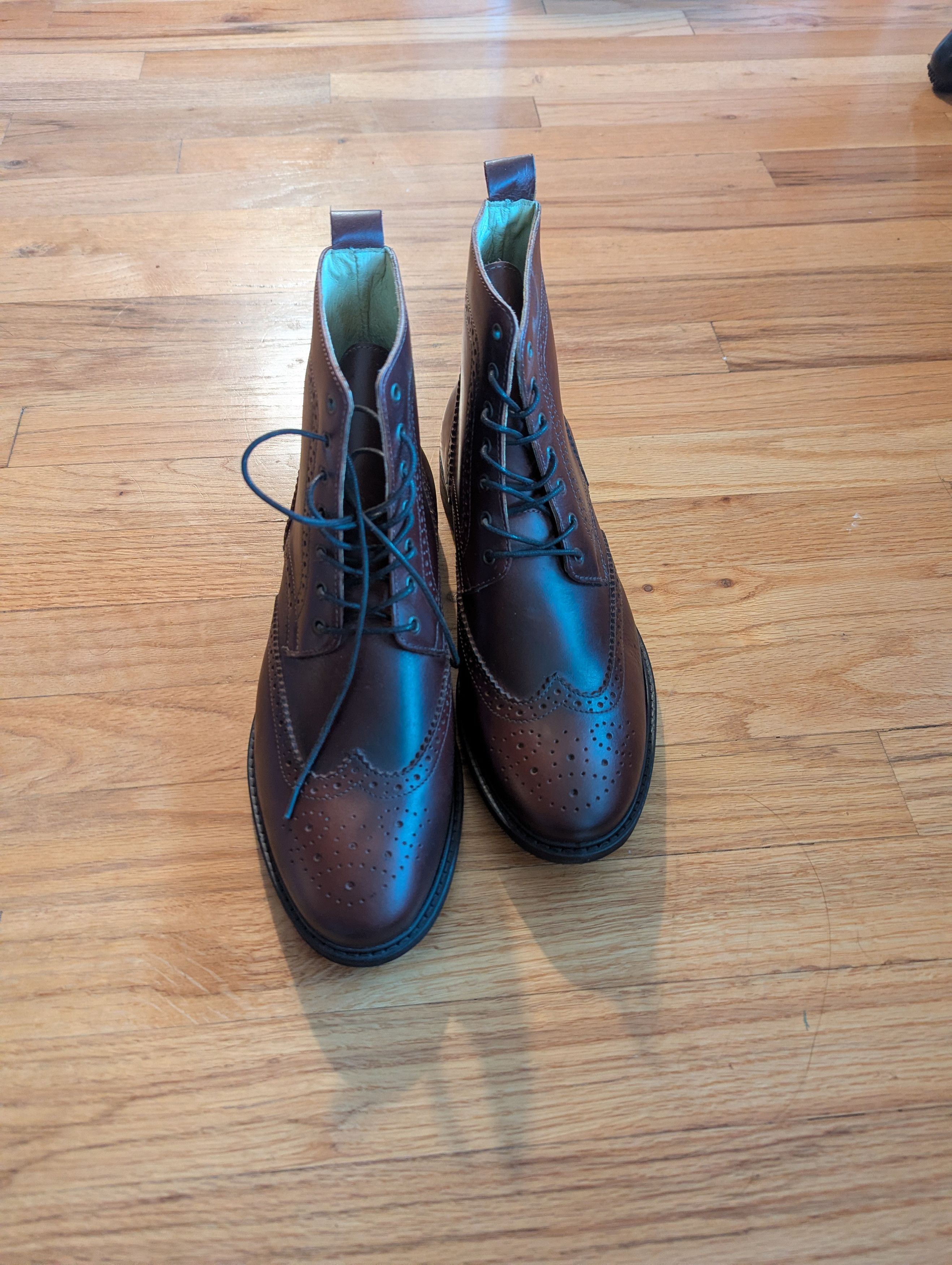 Shoe The Bear Brand New Burgundy Wingtip Boots Size US 9 / EU 42 - 1 Thumbnail