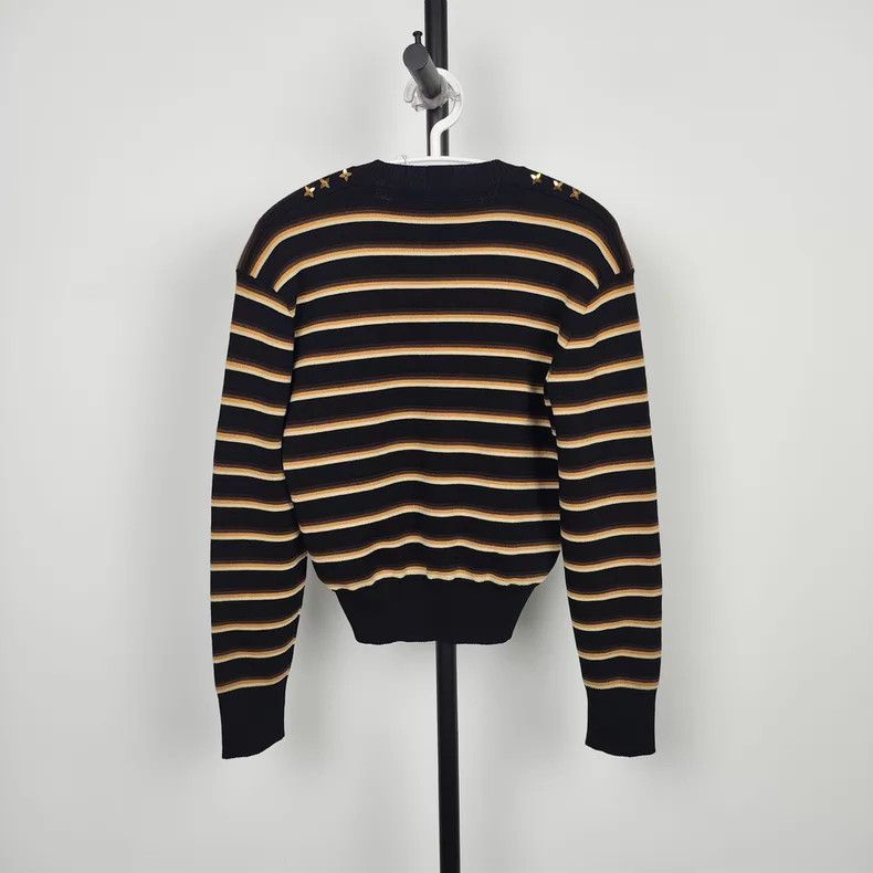 Louis Vuitton Louis Vuitton Black-and-brown starry striped sweater Size S / US 4 / IT 40 - 2 Thumbnail