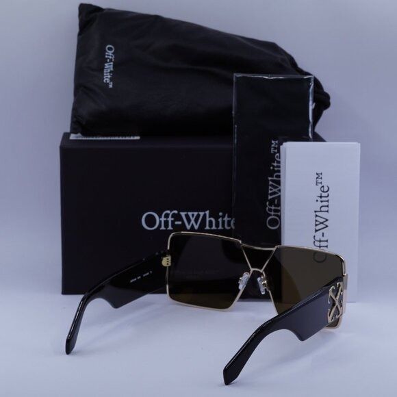 Off-White Off-White ASPEN 7676 Sunglasses Gold/Black Shield Frame Size ONE SIZE - 10 Thumbnail