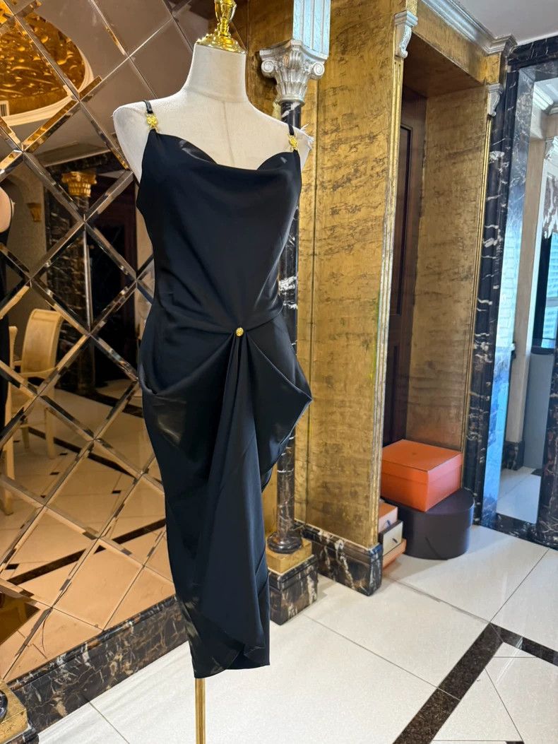 Versace Versace Black slip dress Size M / US 6-8 / IT 42-44 - 6 Thumbnail