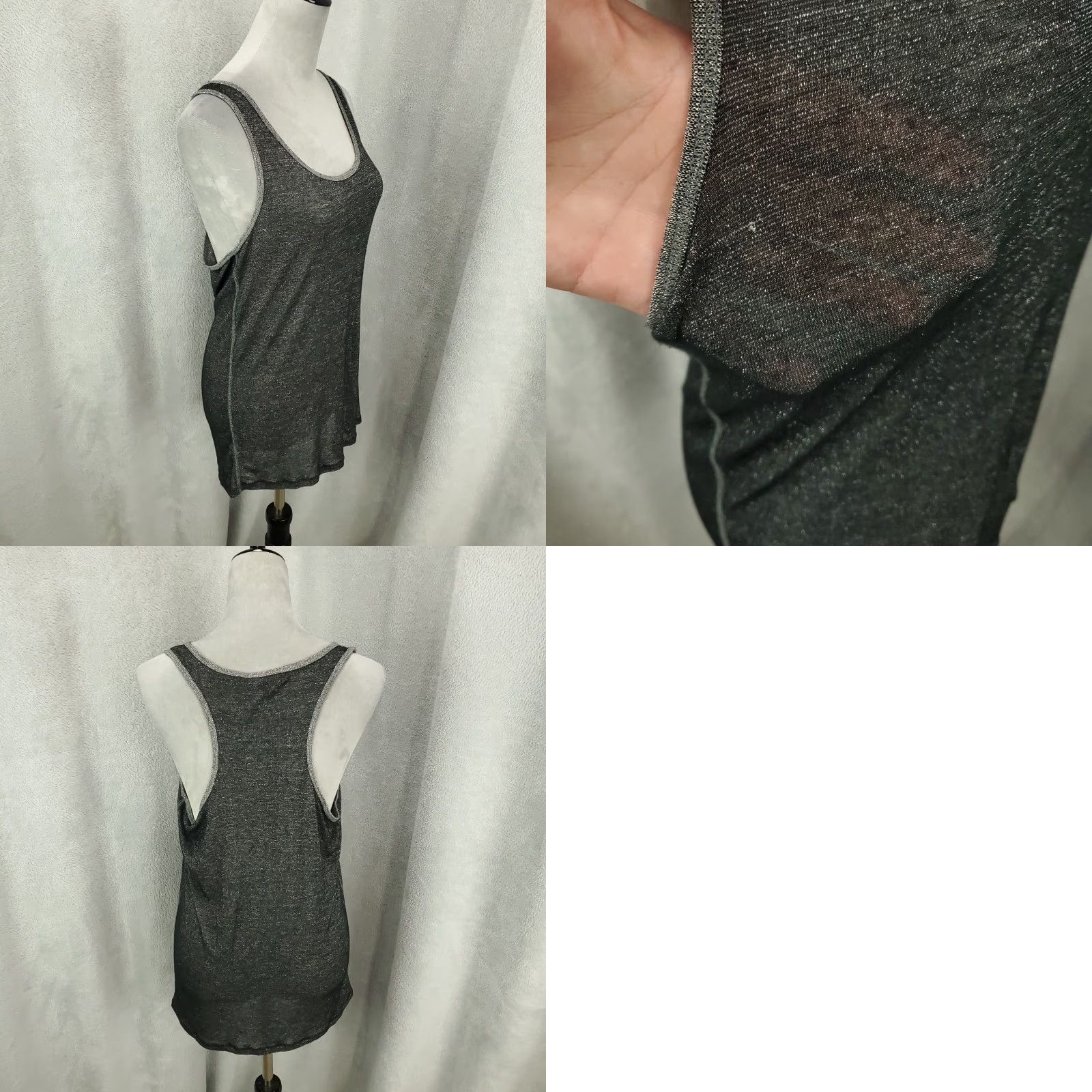 American Eagle Outfitters VINTAGE American Eagle Outfitters Tank Top Womens XL Gray Sleeveless Basic Short Crew Neck Summer Casual Size XL / US 12-14 / IT 48-50 - 8 Thumbnail