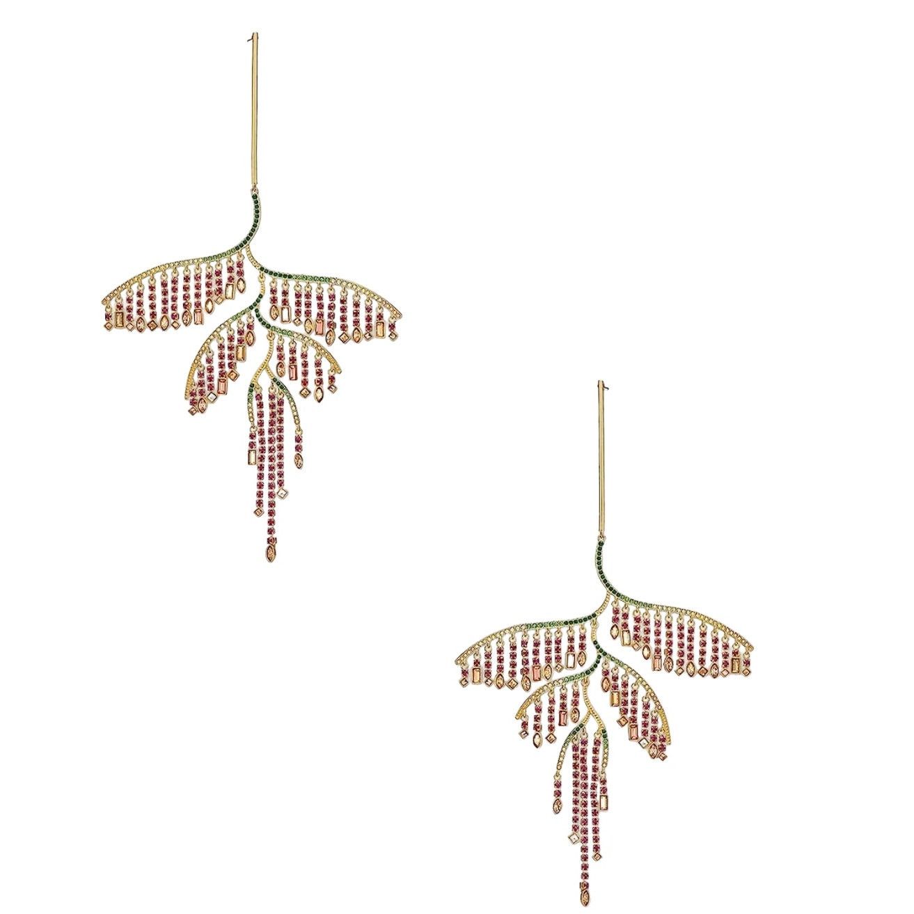 Swarovski Swarovski Tropical Leaf Pierced Earrings Multi-colored Mixed Size ONE SIZE - 3 Thumbnail