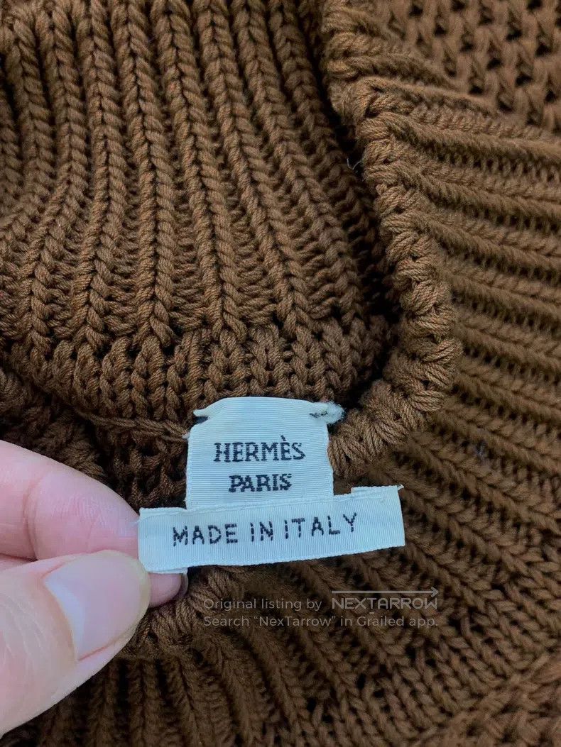 Hermes Hermes Brown high-neck chunky knitted sweater Size XS / US 0-2 / IT 36-38 - 4 Thumbnail