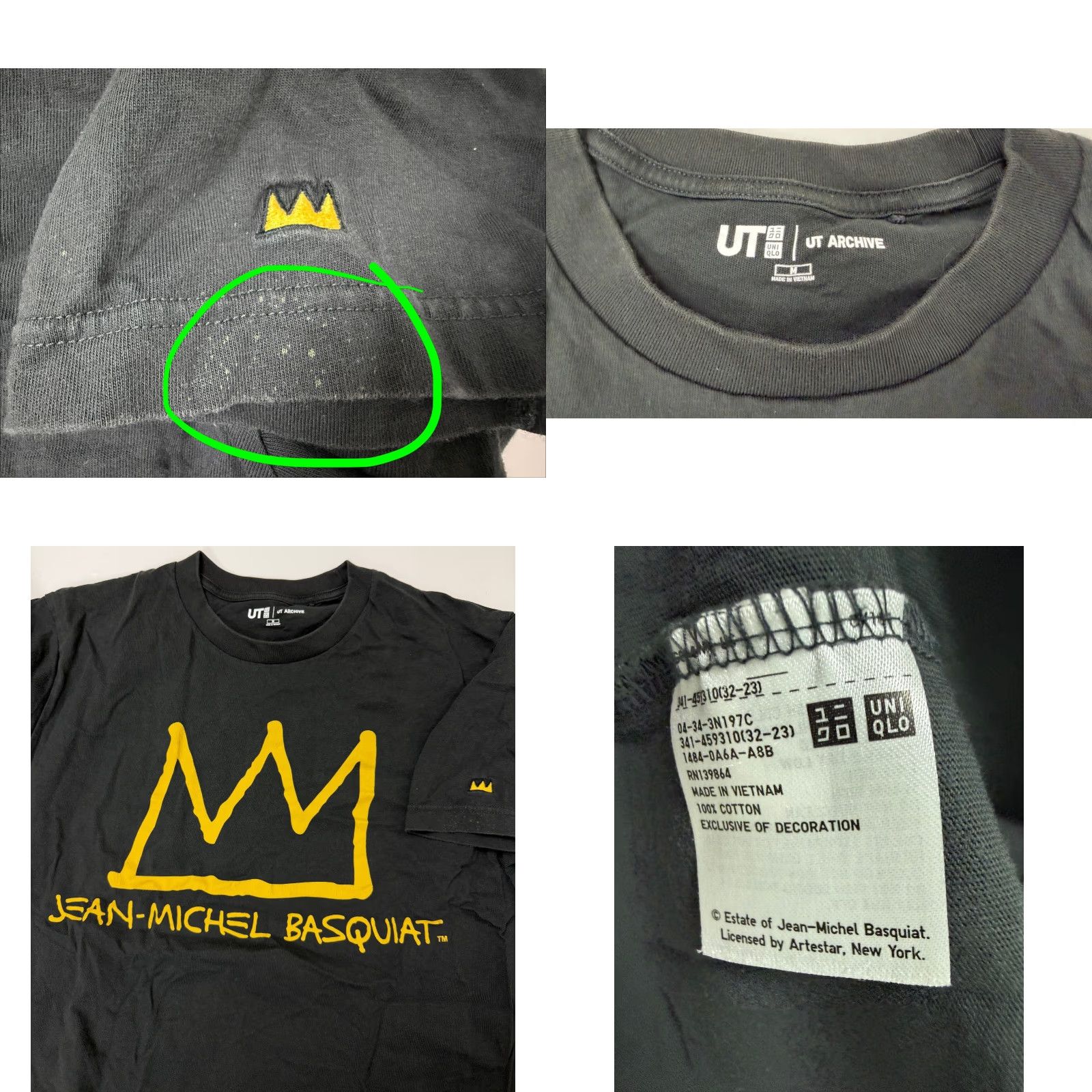 Uniqlo VINTAGE Jean-Michel Basquiat Shirt Medium Crown Pop Art Warhol Dark Slate Gray UNIQLO Size US M / EU 48-50 / 2 - 8 Thumbnail