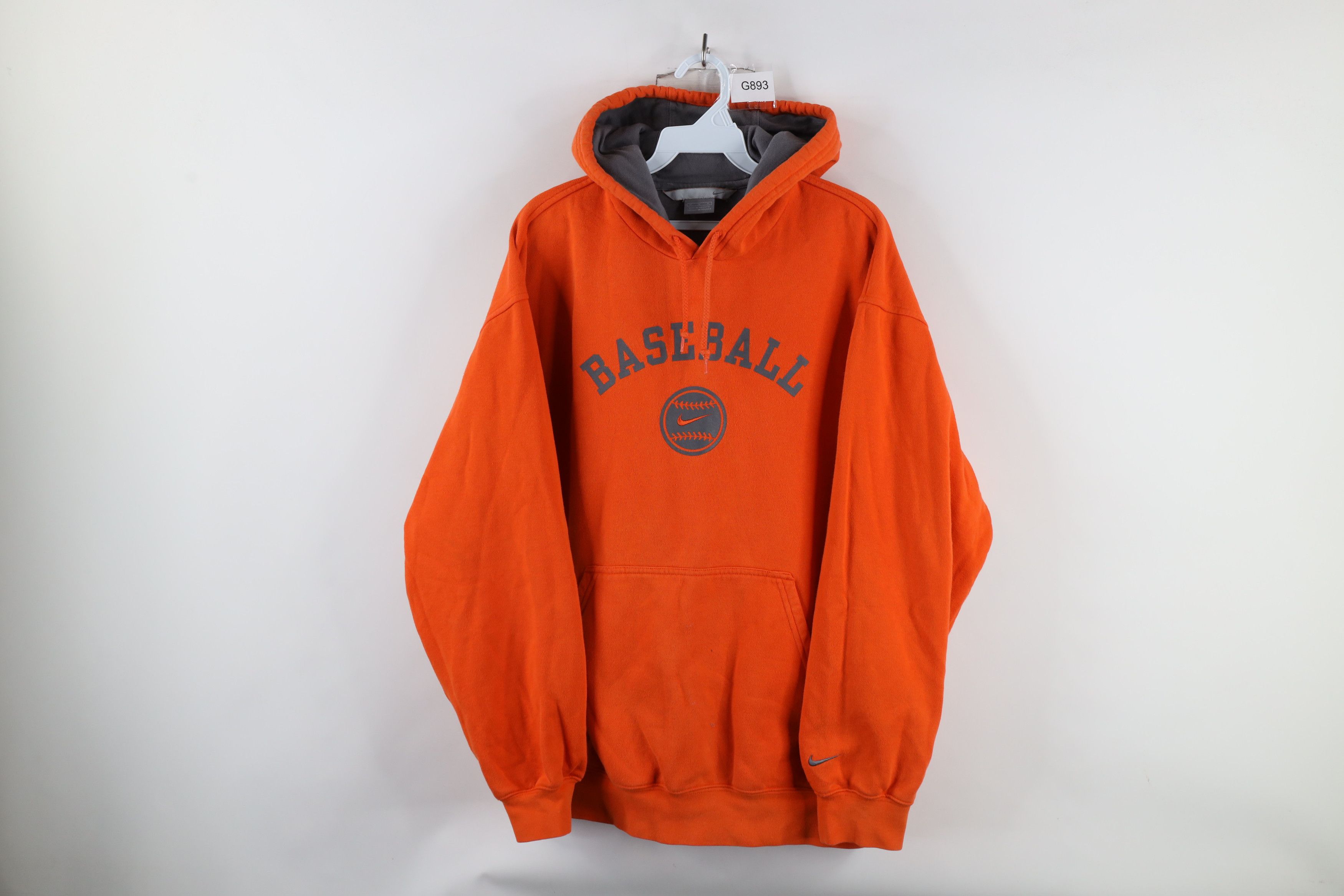 Nike × Vintage Vintage Nike Baseball Scott Center Swoosh Hoodie Orange Size US M / EU 48-50 / 2 - 1 Thumbnail