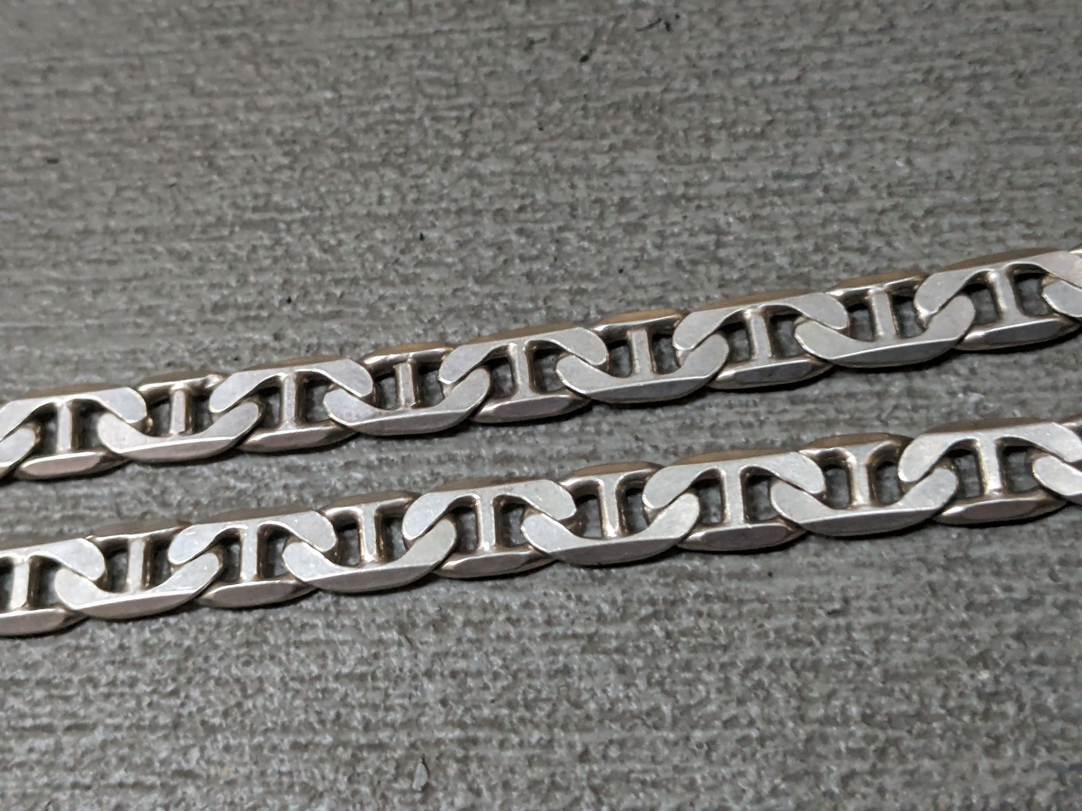 Jewelry Vintage Sterling Silver Necklace Mariner Anchor 22" Chunky Size ONE SIZE - 14 Thumbnail