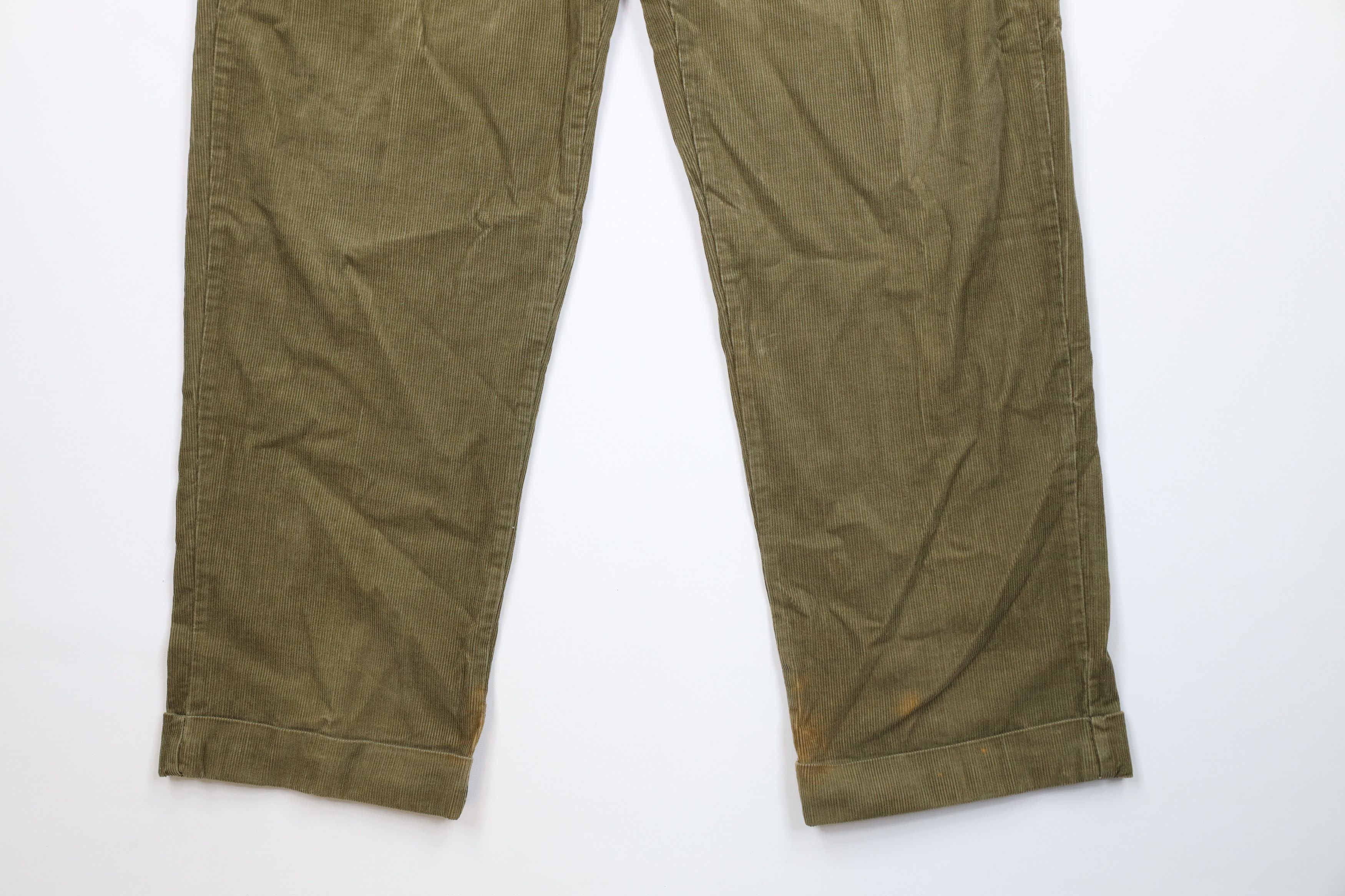 Ralph Lauren Vintage 90s Ralph Lauren Wide Leg Corduroy Chino Pants Green Size US 34 / EU 50 - 4 Thumbnail
