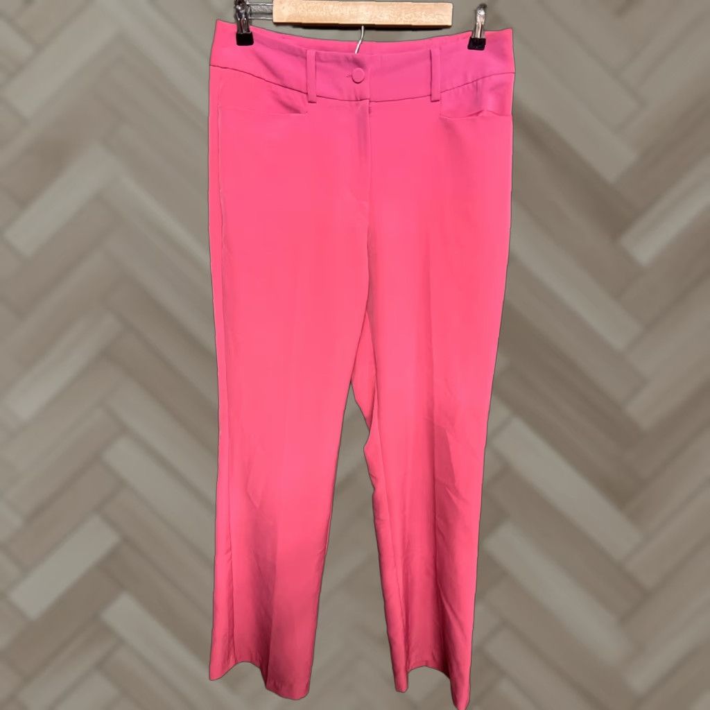 Vintage NY&Co Pants Womens Wide-Leg Medium Pink Cotton Chino Casual Size 32" / US 10 / IT 46 - 1 Thumbnail