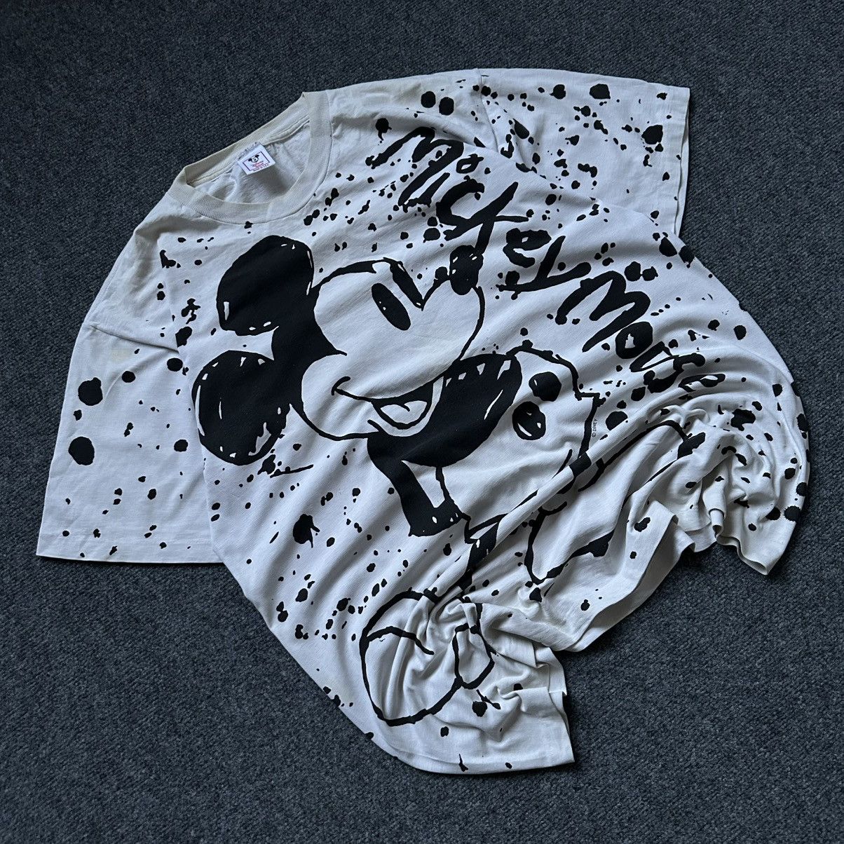 Disney VTG Disney Mickey Mouse Tee 90s Overprinted Single Stitch Size US XL / EU 56 / 4 - 2 Thumbnail