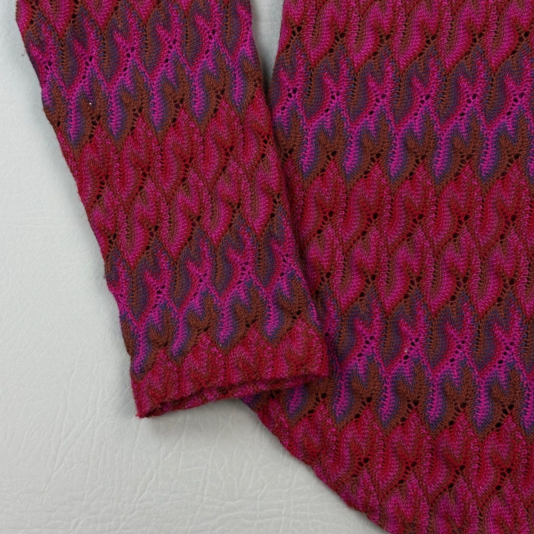 Vintage Karen Kane Cardigan Top Women's Large Zig Zag Open Knit Button Front Blouse Size L / US 10 / IT 46 - 2 Thumbnail