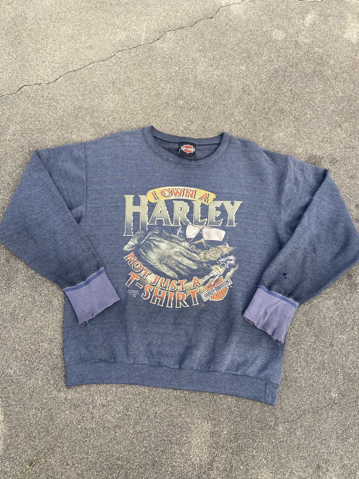 Harley Davidson × Vintage Vintage 1991 Harley Davidson 3D Emblem Sweatshirt Size US L / EU 52-54 / 3 - 1 Thumbnail