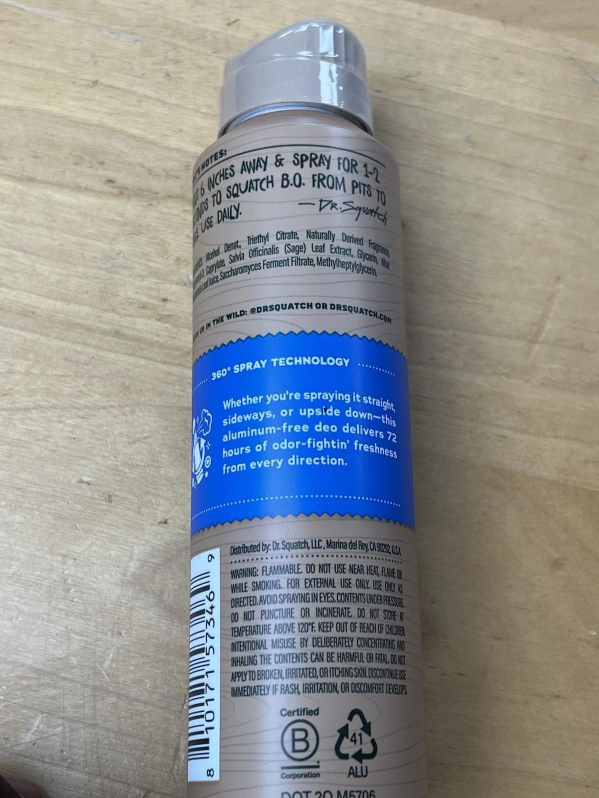 Other Dr. Squatch Spray Deodorant Aluminum Free Fresh Falls 4 oz Size ONE SIZE - 4 Thumbnail