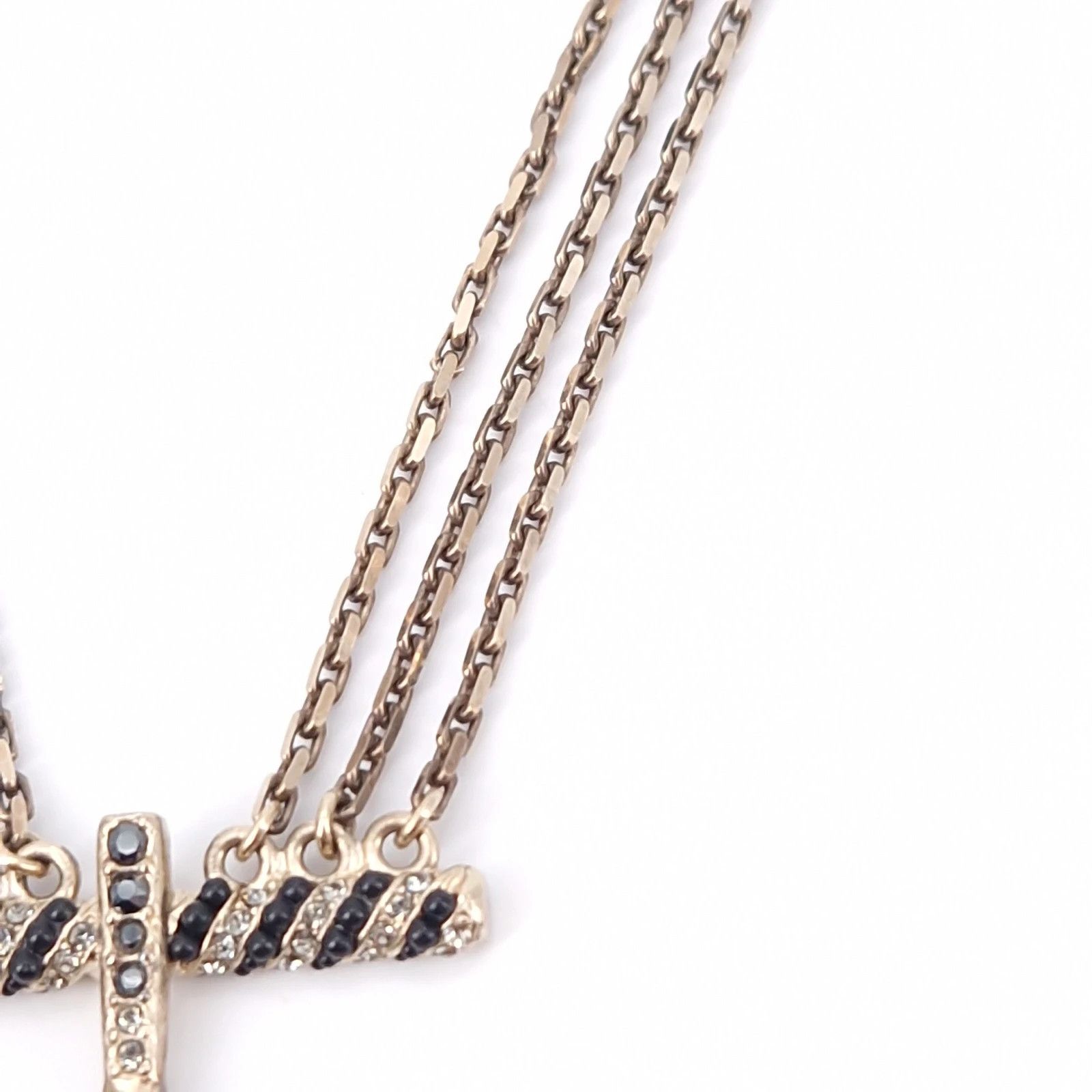 Chanel Chanel Crystal CC Pendant Triple Chain Necklace Size ONE SIZE - 12 Thumbnail