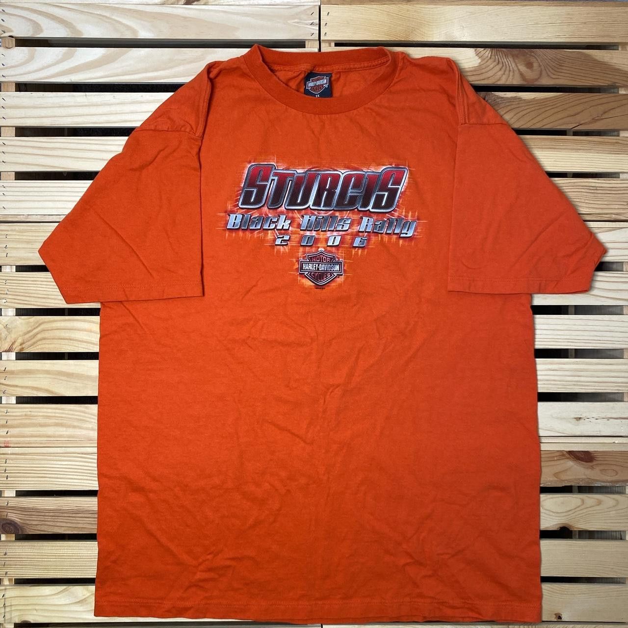 Harley Davidson Vintage Harley Davidson 2006 Orange Biker Tee Size 2XL Size US XXL / EU 58 / 5 - 1 Thumbnail
