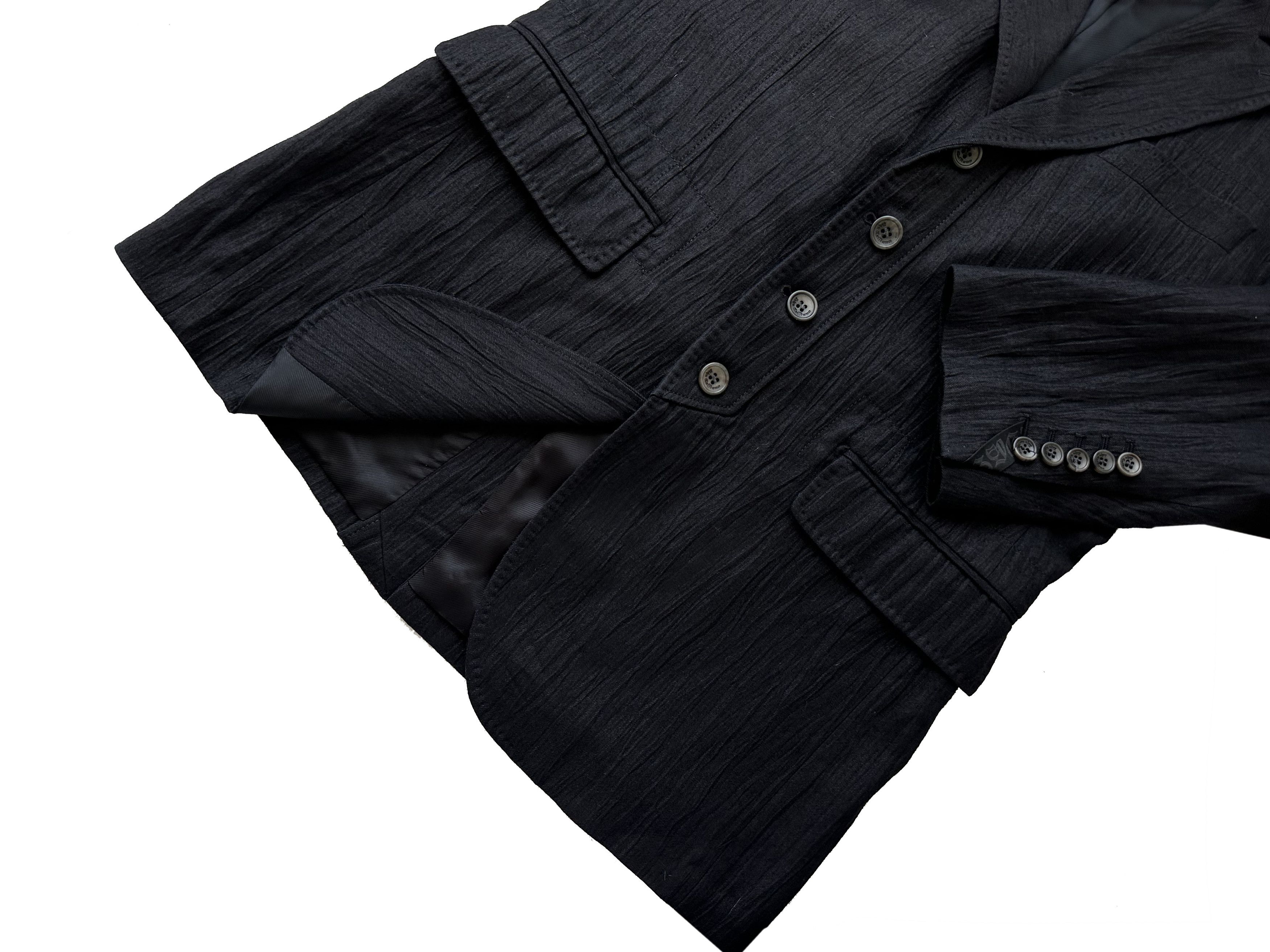 John Galliano John Galliano black crushed wool blazer Size 48R - 4 Thumbnail