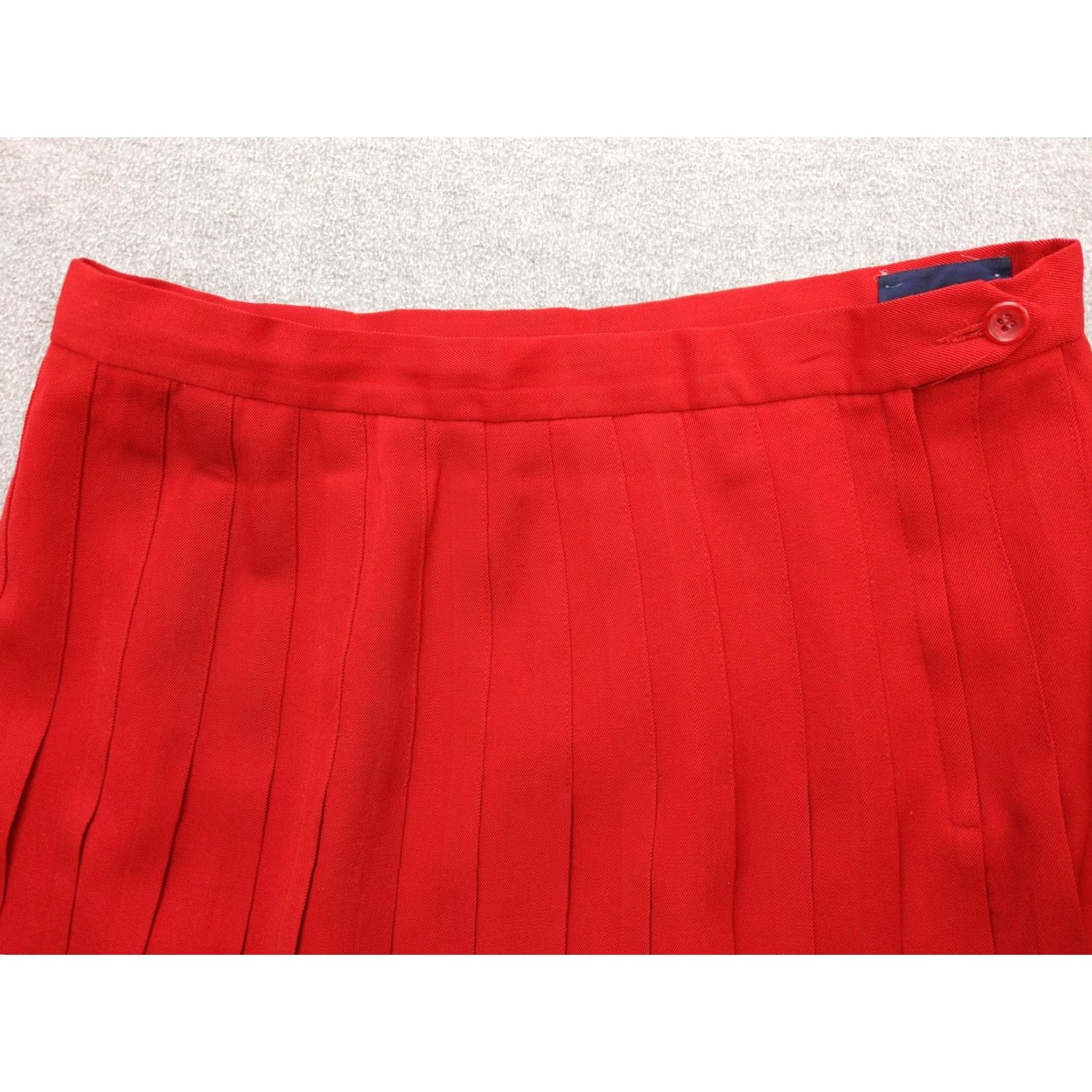 Vintage VINTAGE Mark Shale Skirt Womens 16 Red Long Pleated Twill Lined Made USA Size 38" / US 16 / IT 52 - 2 Thumbnail