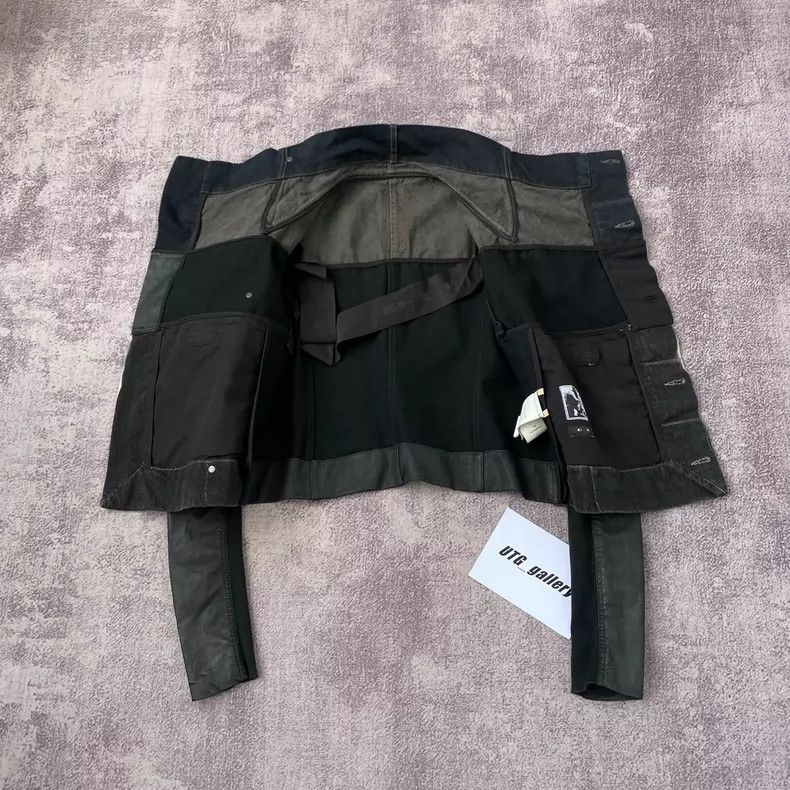 Rick Owens Rick owens Denim paneled waxed lapel cropped jacket Size US S / EU 44-46 / 1 - 3 Thumbnail