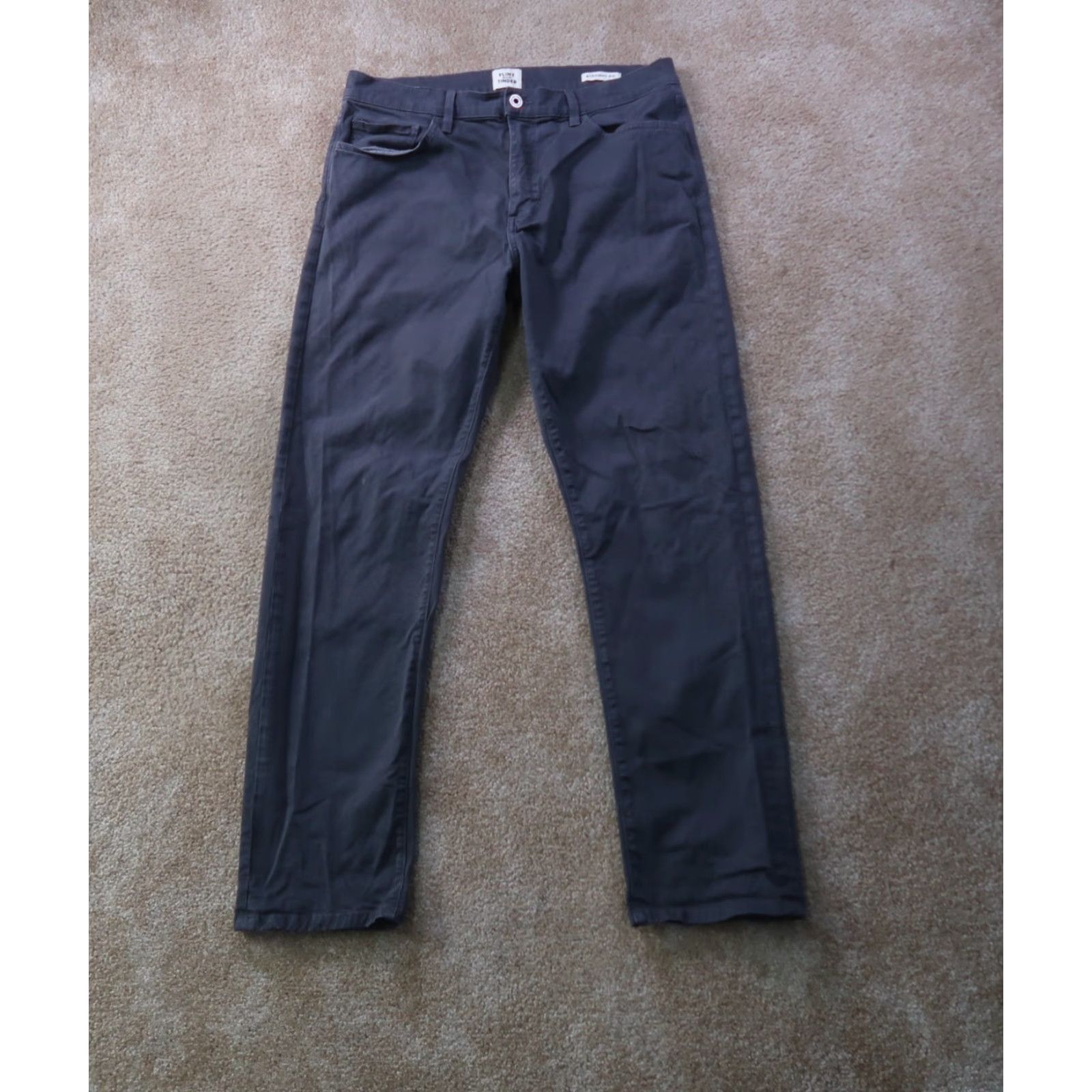 Flint And Tinder Flint And Tinder Chino Pants Blue Straight Leg 31x30 Mens Regular 5-Pocket Cotton Spandex Size US 31 - 2 Thumbnail