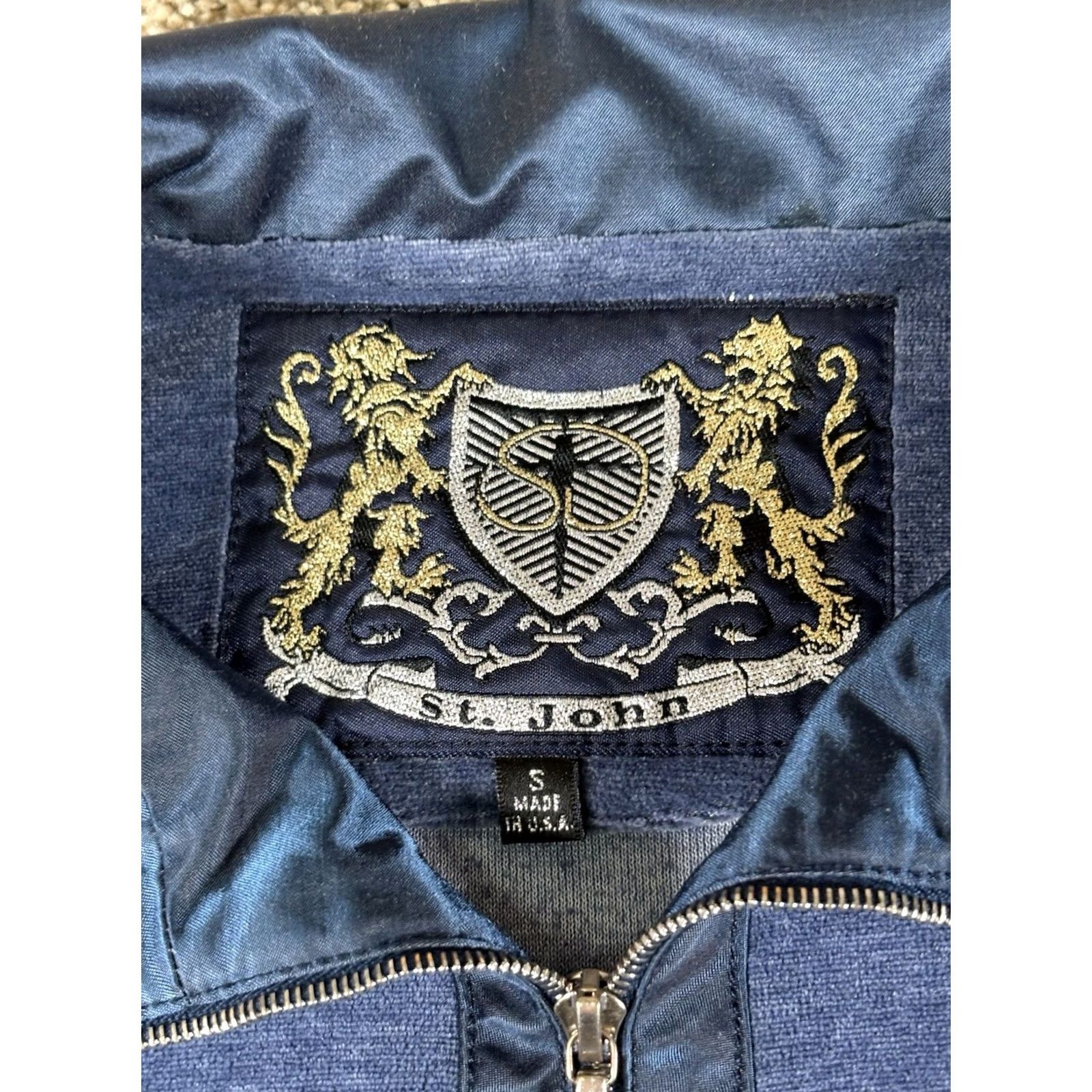 Velour VINTAGE ST. JOHN Sport Marie Gray 3-Piece Track Suit Blue Velour S Women Size S / US 4 / IT 40 - 6 Thumbnail