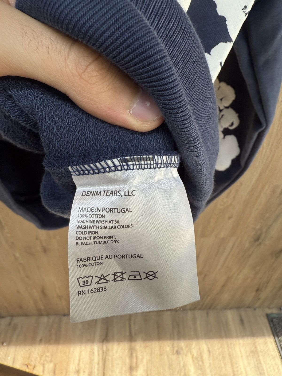 DENIM TEARS Denim Tears Navy Flower Hoodie Size US M / EU 48-50 / 2 - 7 Thumbnail