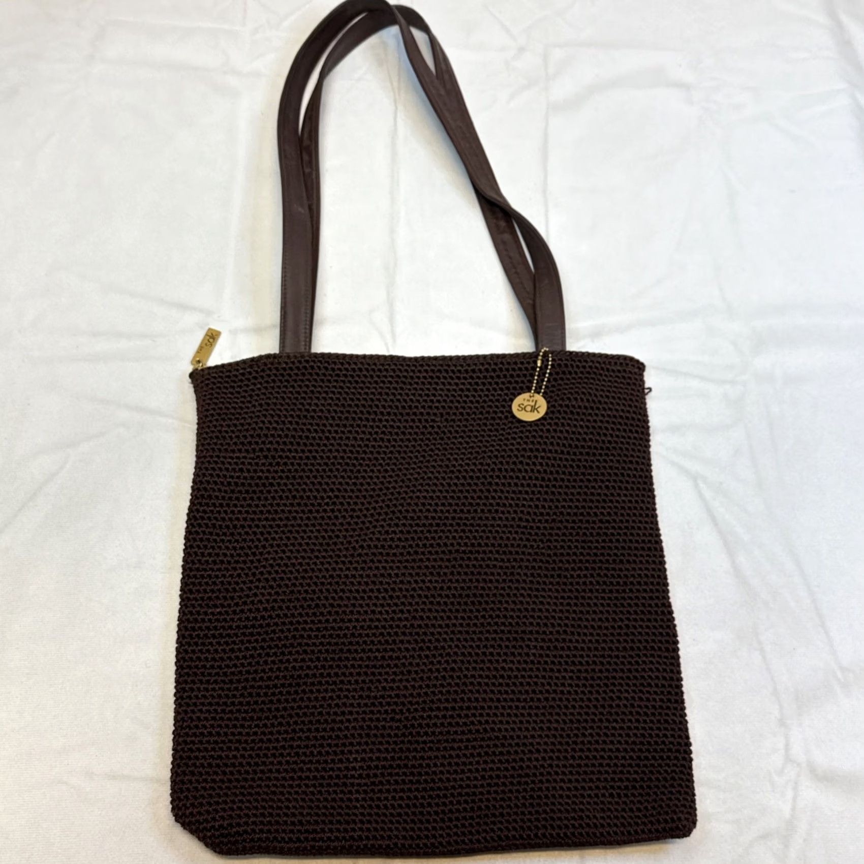 The Sak VTG The Sak Shoulder Tote Bag Purse Brown Khaki Tan Woven Crochet Woven Shoulder Bag Tote Purse Women XS? Size ONE SIZE - 2 Thumbnail