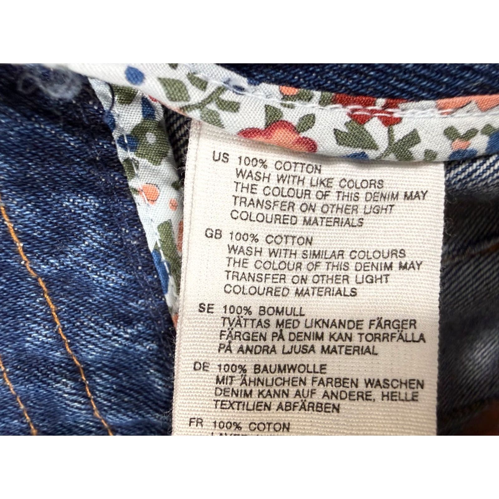 H&M H&M Jacket Womens 6 Blue Denim Floral Quilted Trim Boho Festival Hippie Peplum Open Front NWT Jacket Size M / US 6-8 / IT 42-44 - 7 Thumbnail