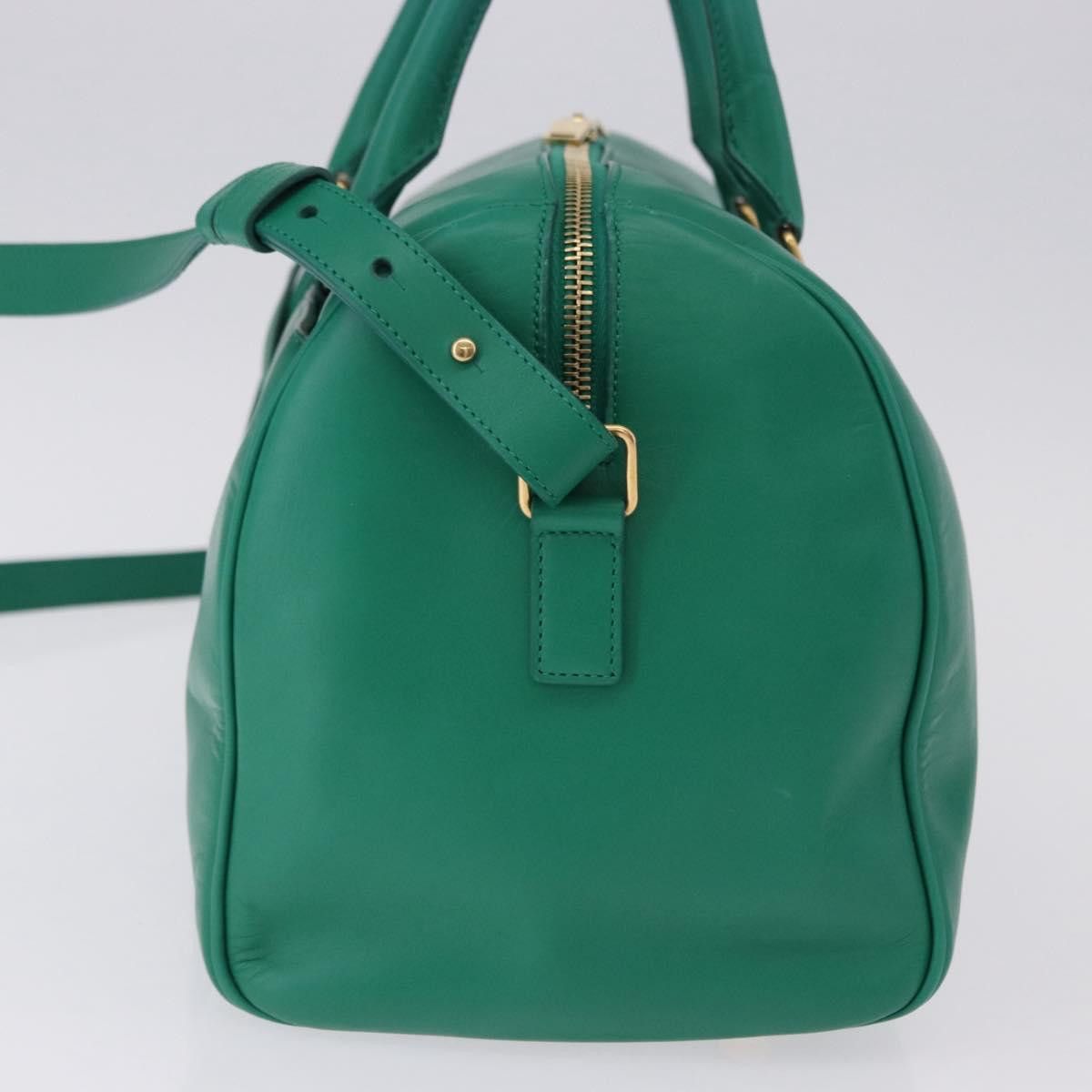 Saint Laurent Paris SAINT LAURENT Classic Duffle Bag Leather 2way Green Gold Size ONE SIZE - 3 Thumbnail