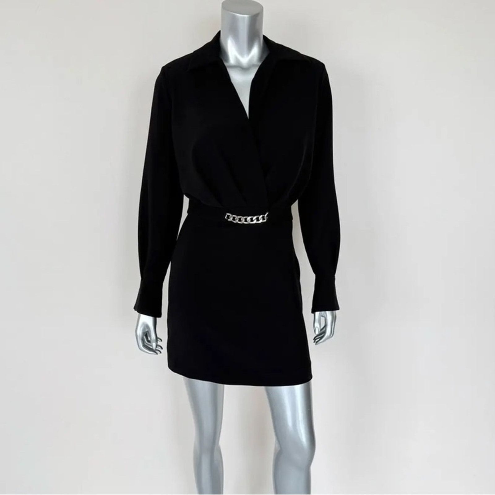 The Kooples NWT! The Kooples Black Plunge Sheath Dress, Size 0 (US XS) Size XS / US 0-2 / IT 36-38 - 3 Thumbnail