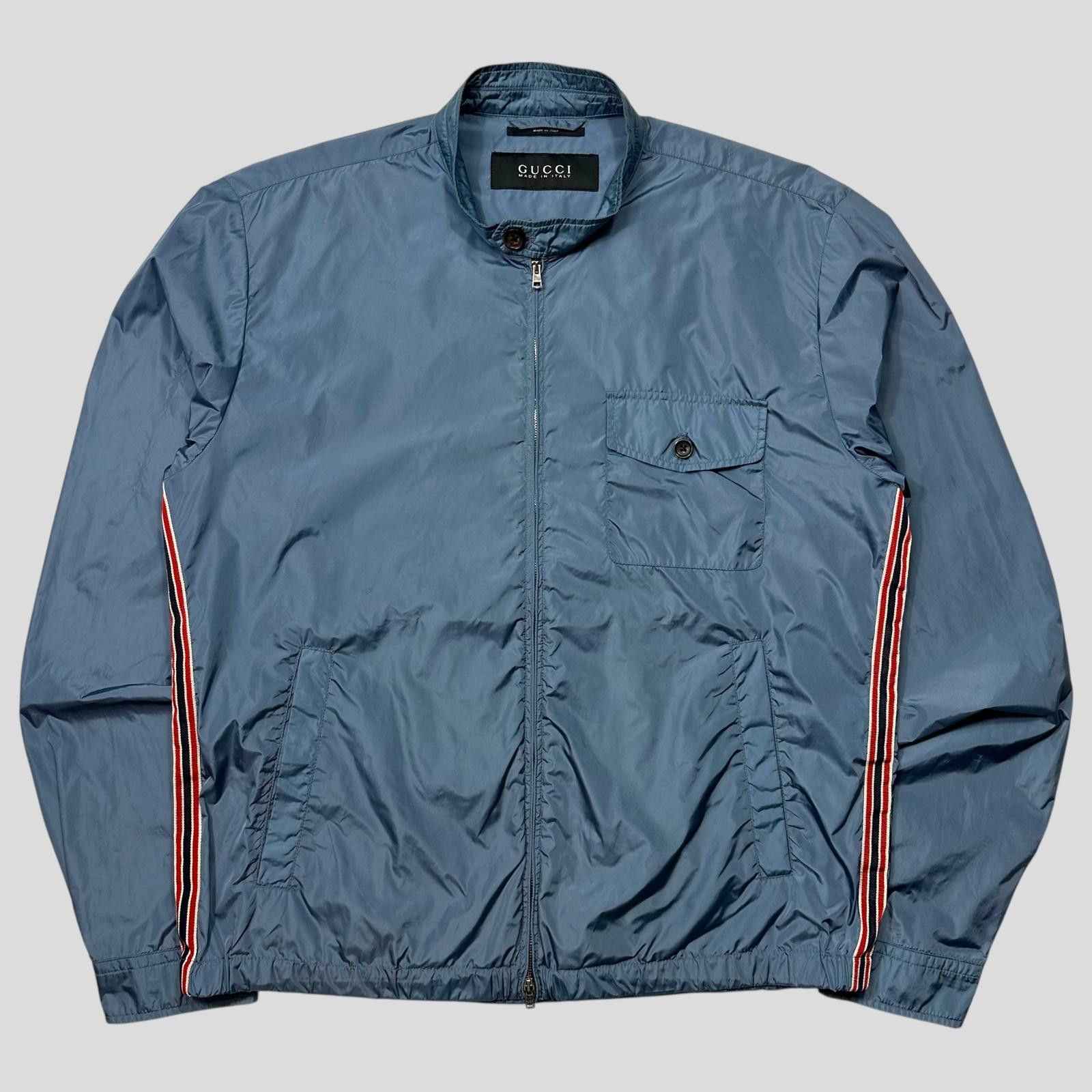 Gucci Gucci 2012 Baby Blue Stripe Seam Nylon Shimmer Jacket IT52 L Size US L / EU 52-54 / 3 - 3 Thumbnail