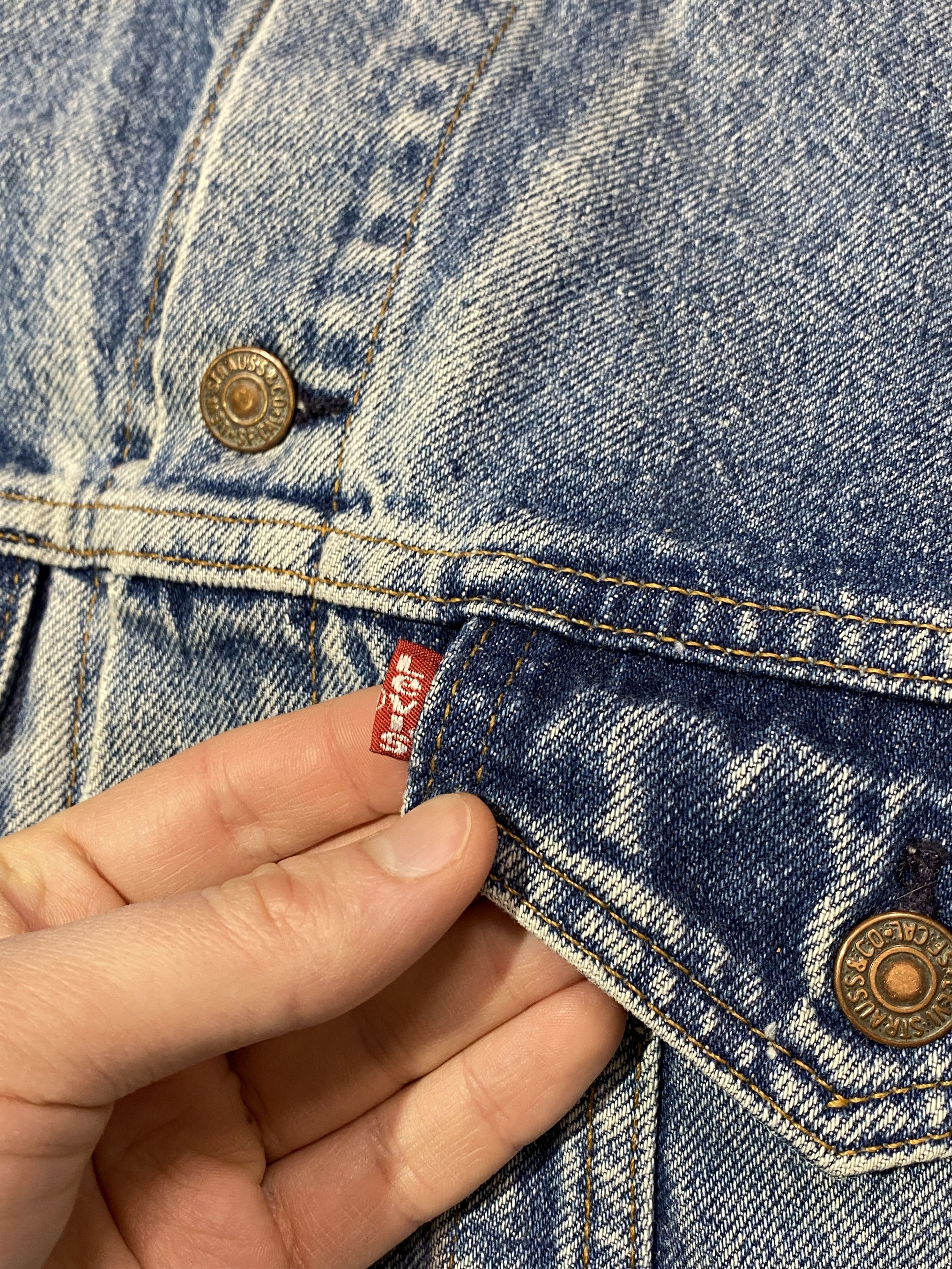 Levi's Vintage 90s Made In USA Levis Denim Jacket Size US S / EU 44-46 / 1 - 7 Thumbnail