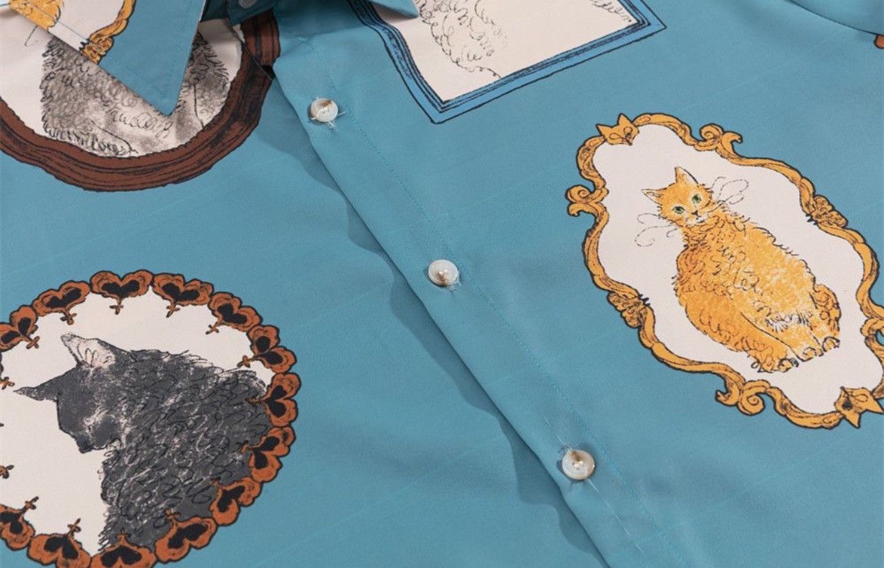 Japanese Brand × Vintage Cat Print Retro Design Vintage Fashion Shirt Size US M / EU 48-50 / 2 - 3 Thumbnail