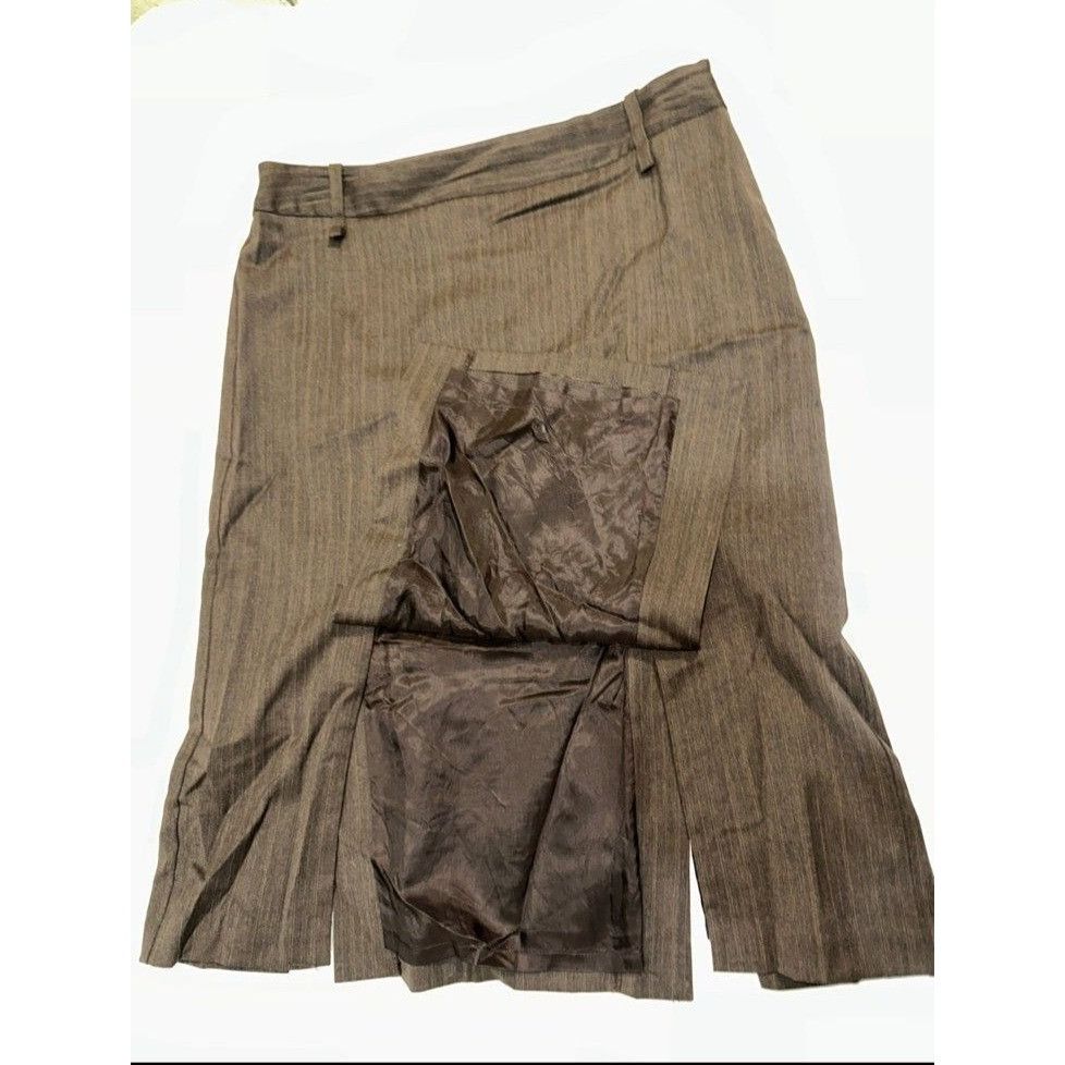 Bcbgmaxazria BCBGMaxazria Brown Wool Blend Pin Stripe Pencil Skirt Size 8 Size 30" / US 8 / IT 44 - 12 Thumbnail