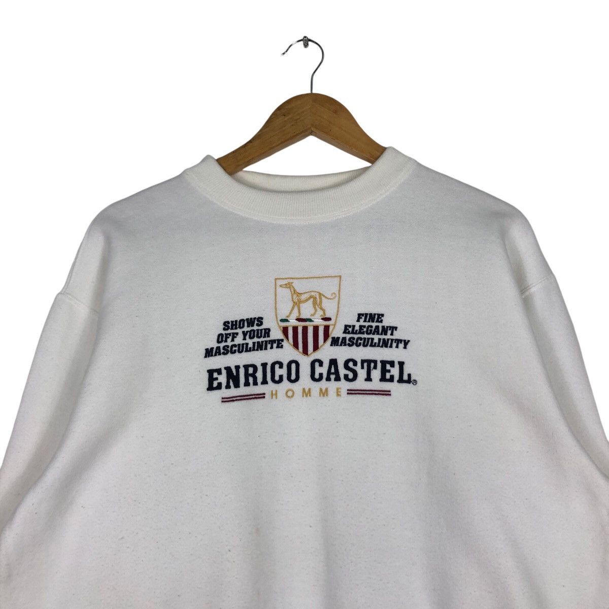 Vintage Enrico Castel Homme Vintage Italian Sweatshirt Medium Size US M / EU 48-50 / 2 - 2 Thumbnail