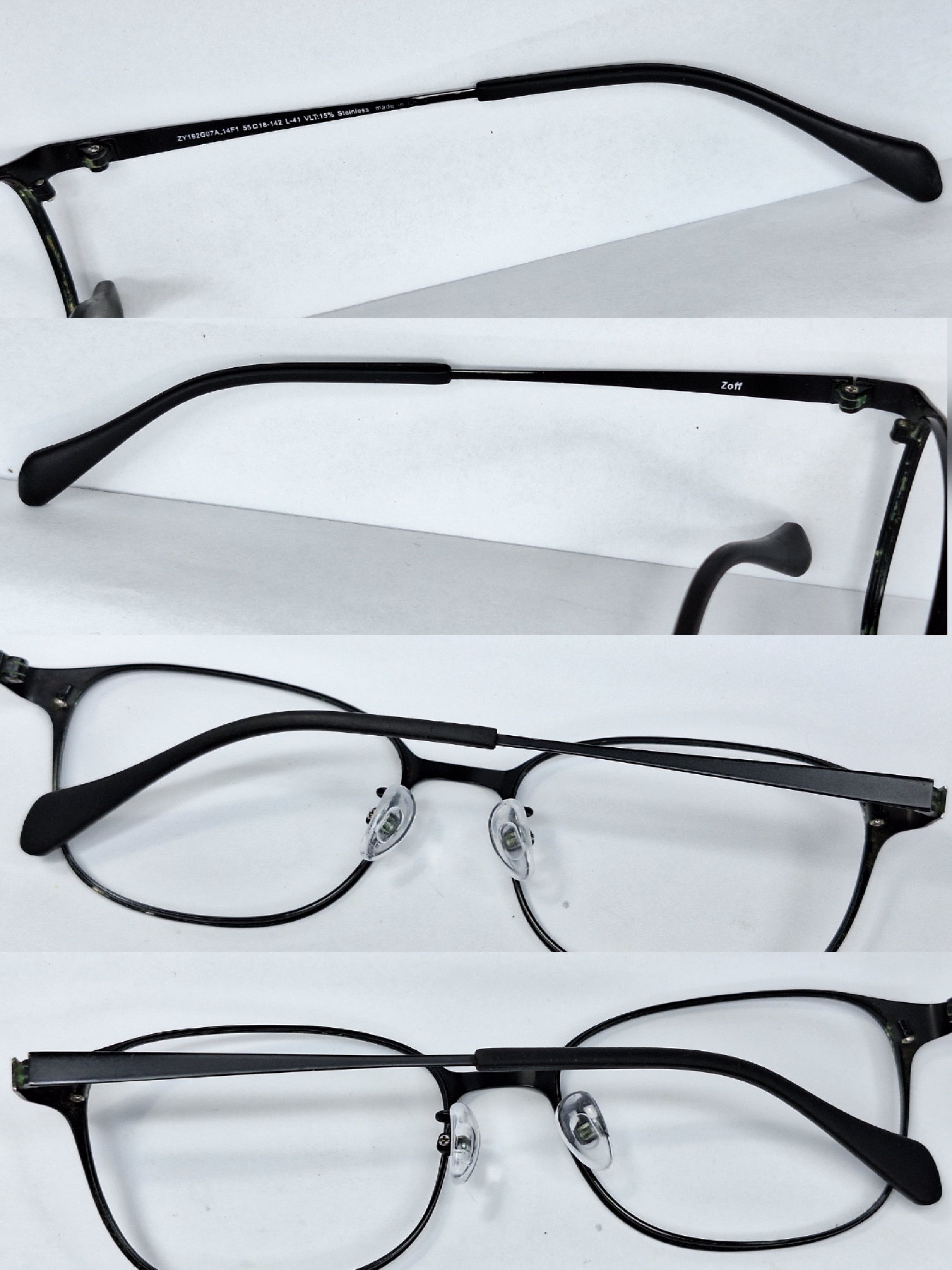 Vintage Zoff ZY192G07A Black Stainless Steel Glasses 55mm Wide Fit Size ONE SIZE - 2 Thumbnail