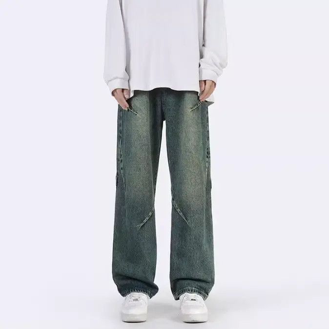 Japanese Brand Loose fitting straight leg wide leg jeans Size US 32 / EU 48 - 2 Thumbnail