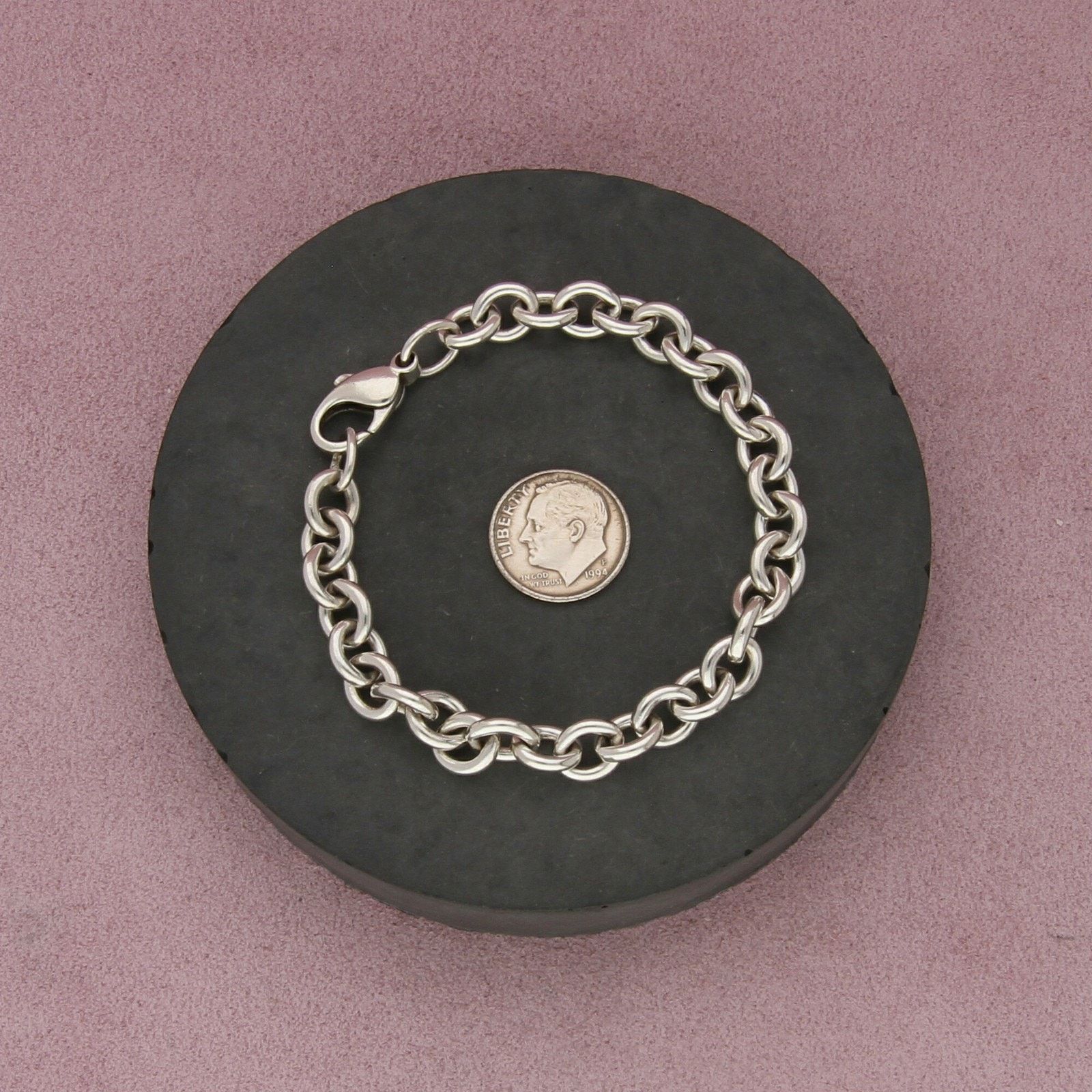 Sterling Silver sterling silver 8mm cable chain bracelet size 7in Size ONE SIZE - 2 Thumbnail